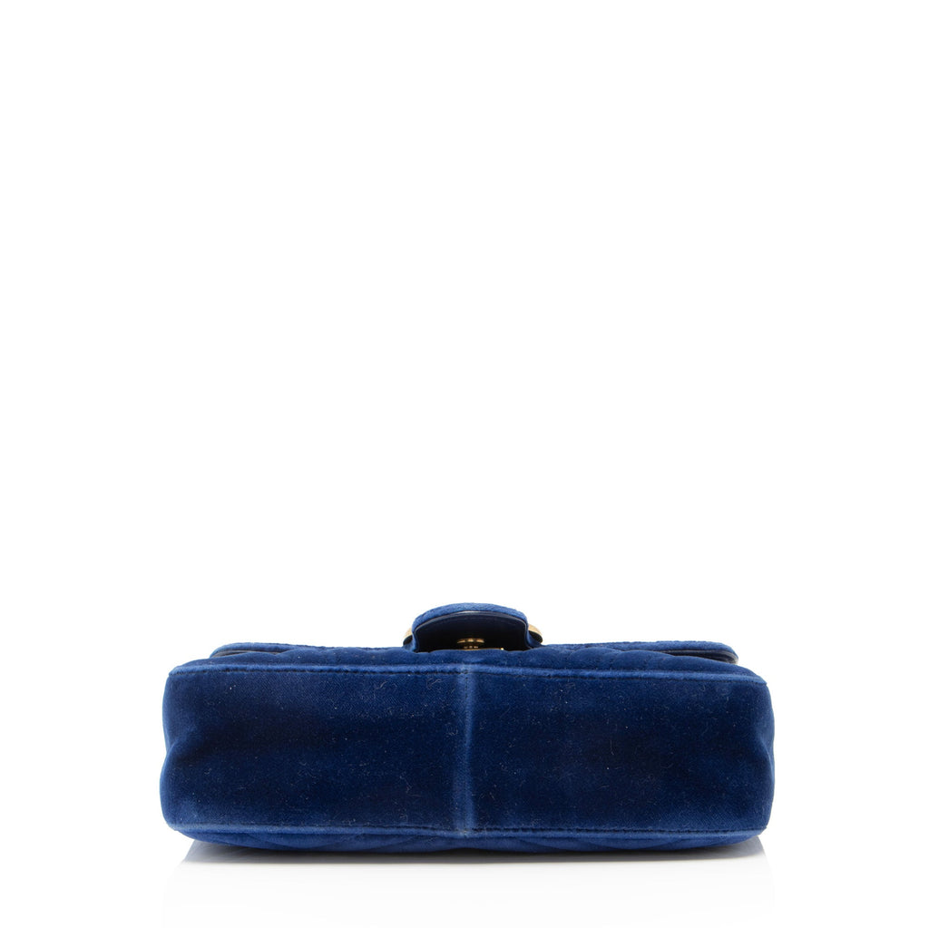 Gucci Matelasse Velvet GG Marmont Small Flap Bag
