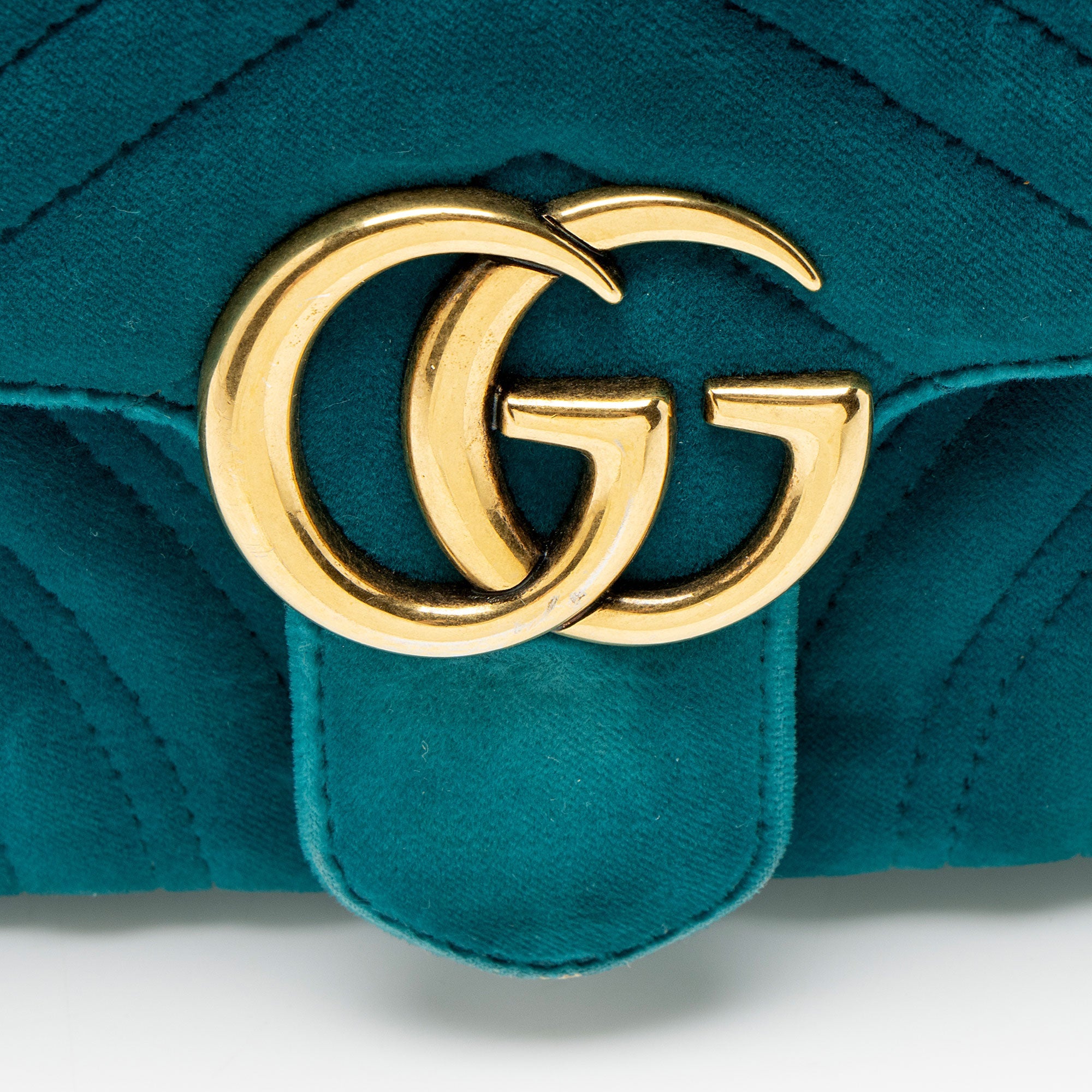 Gucci Matelasse Velvet GG Marmont Small Flap Bag