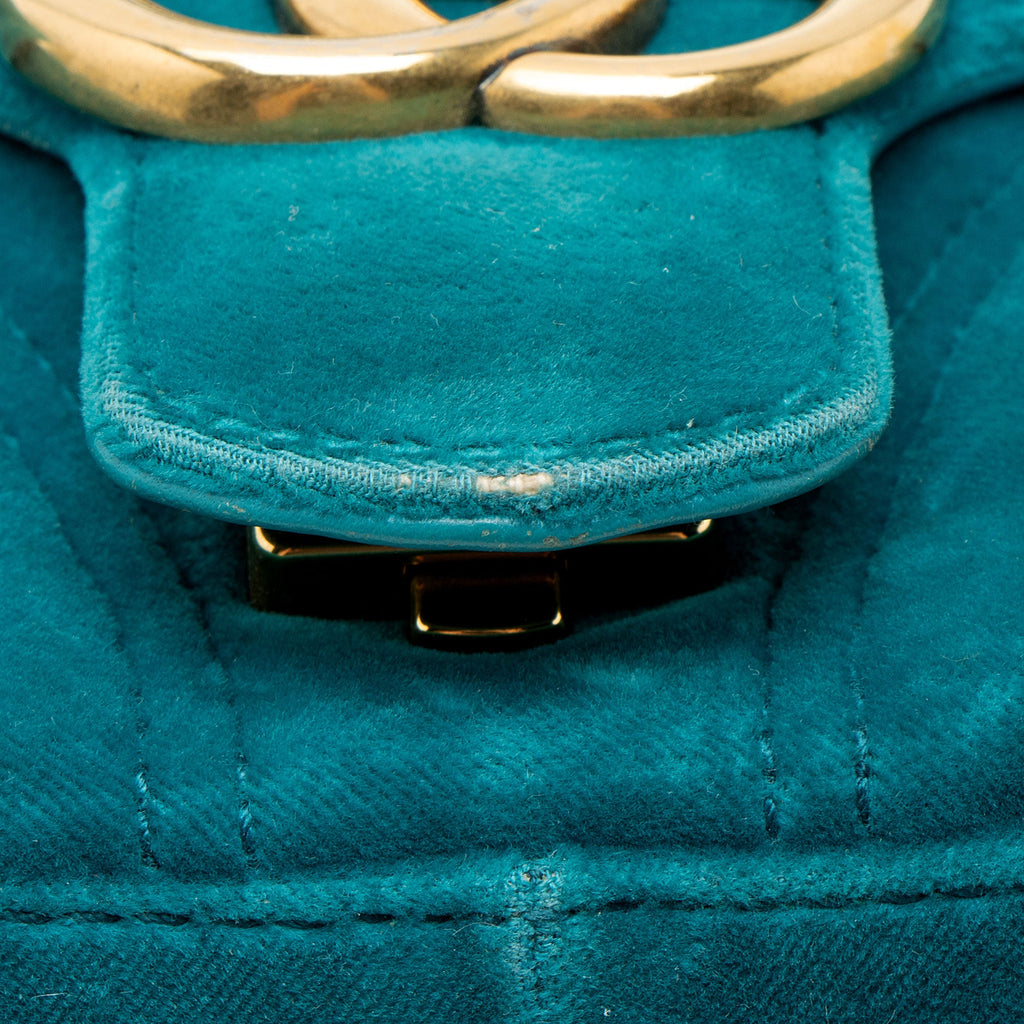 Gucci Matelasse Velvet GG Marmont Small Flap Bag