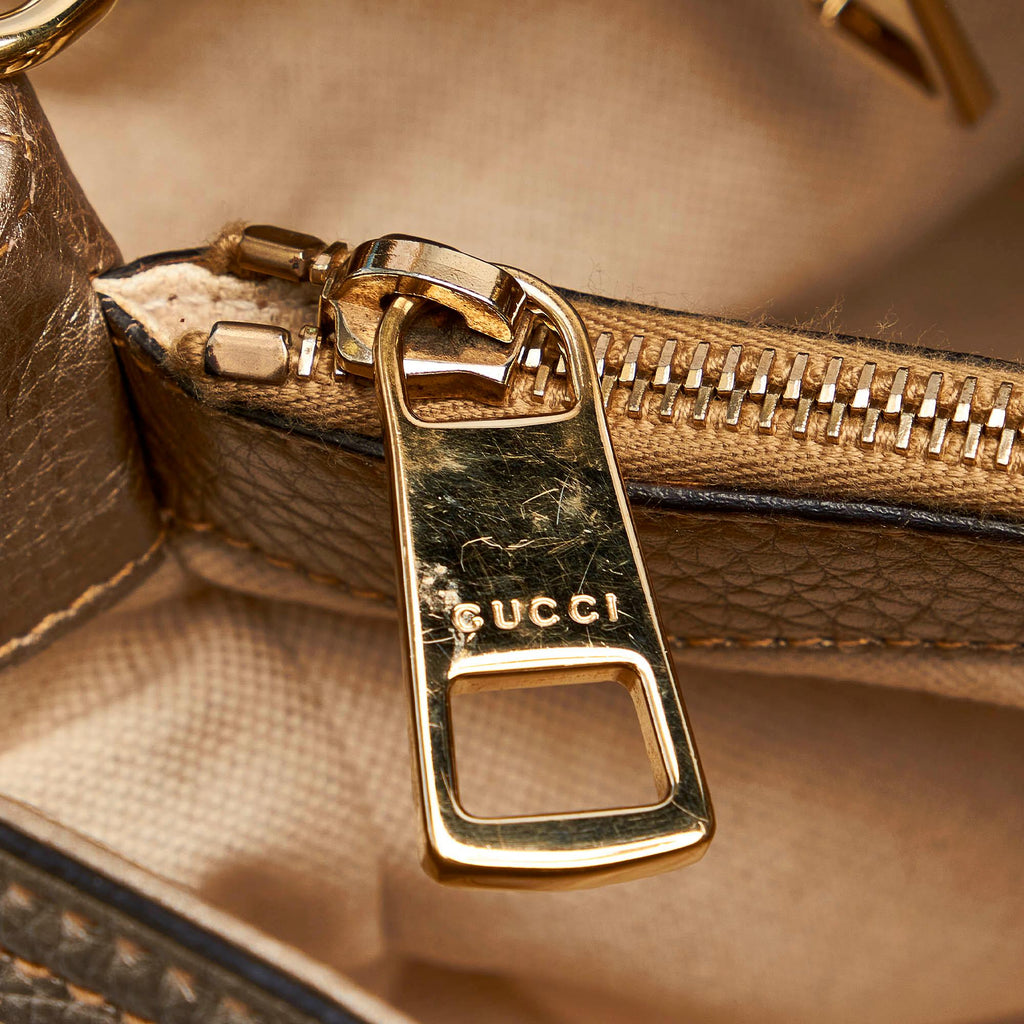 Gucci Medium Bamboo Shopper Leather Satchel (SHG-32499)
