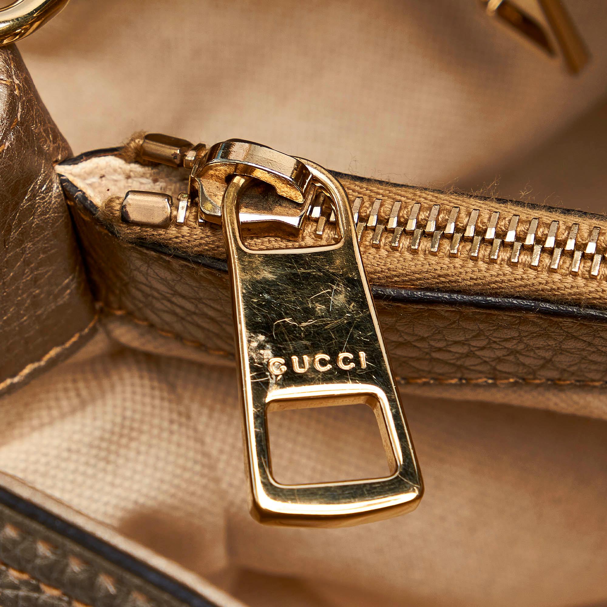 Gucci Medium Bamboo Shopper Leather Satchel (SHG-32499)
