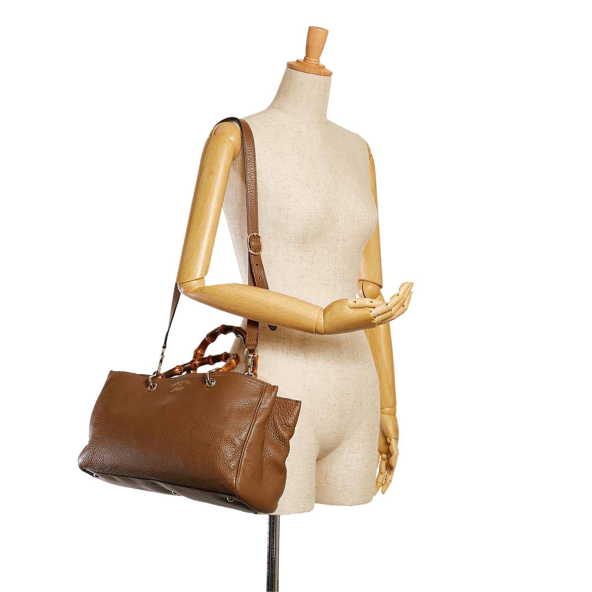 Gucci Medium Bamboo Shopper Leather Satchel (SHG-34935)