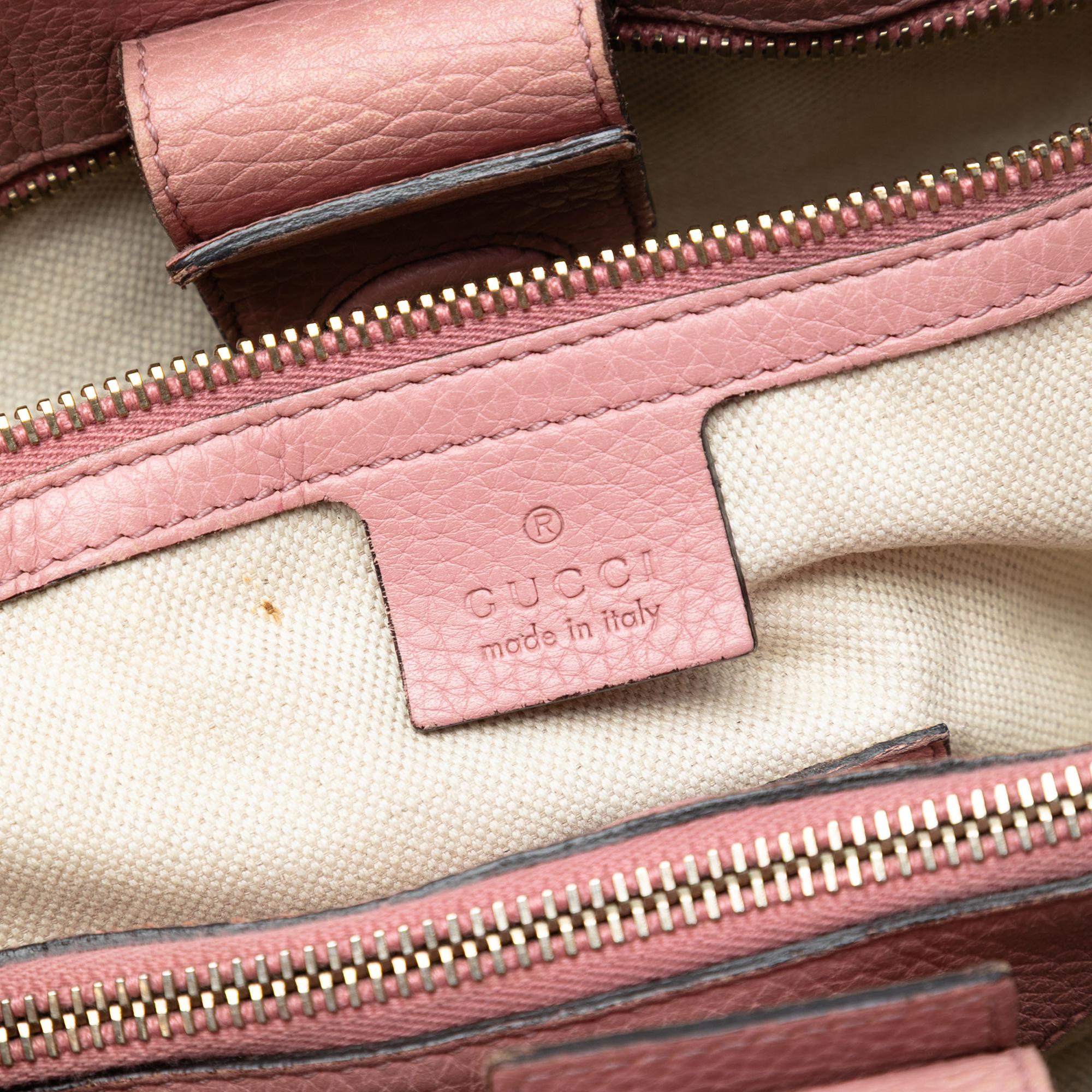 Gucci Medium Bicolor Calfskin Bamboo Shopper Satchel