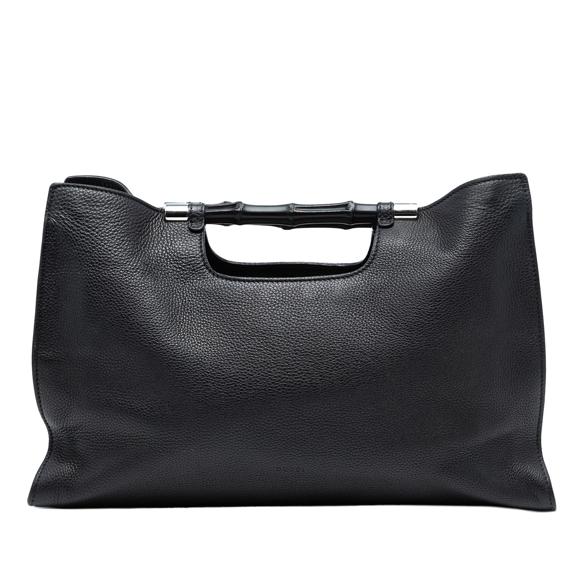 Gucci Medium Calfskin Bamboo Daily Shopper Satchel