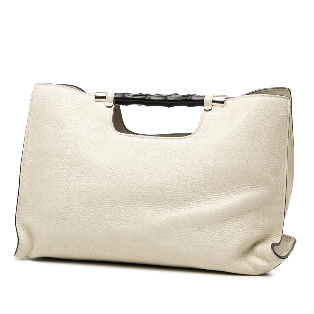 Gucci Medium Calfskin Bamboo Daily Shopper Satchel