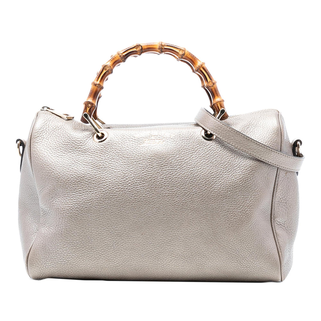 Gucci Medium Calfskin Bamboo Shopper Boston Bag