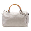 Gucci Medium Calfskin Bamboo Shopper Boston Bag