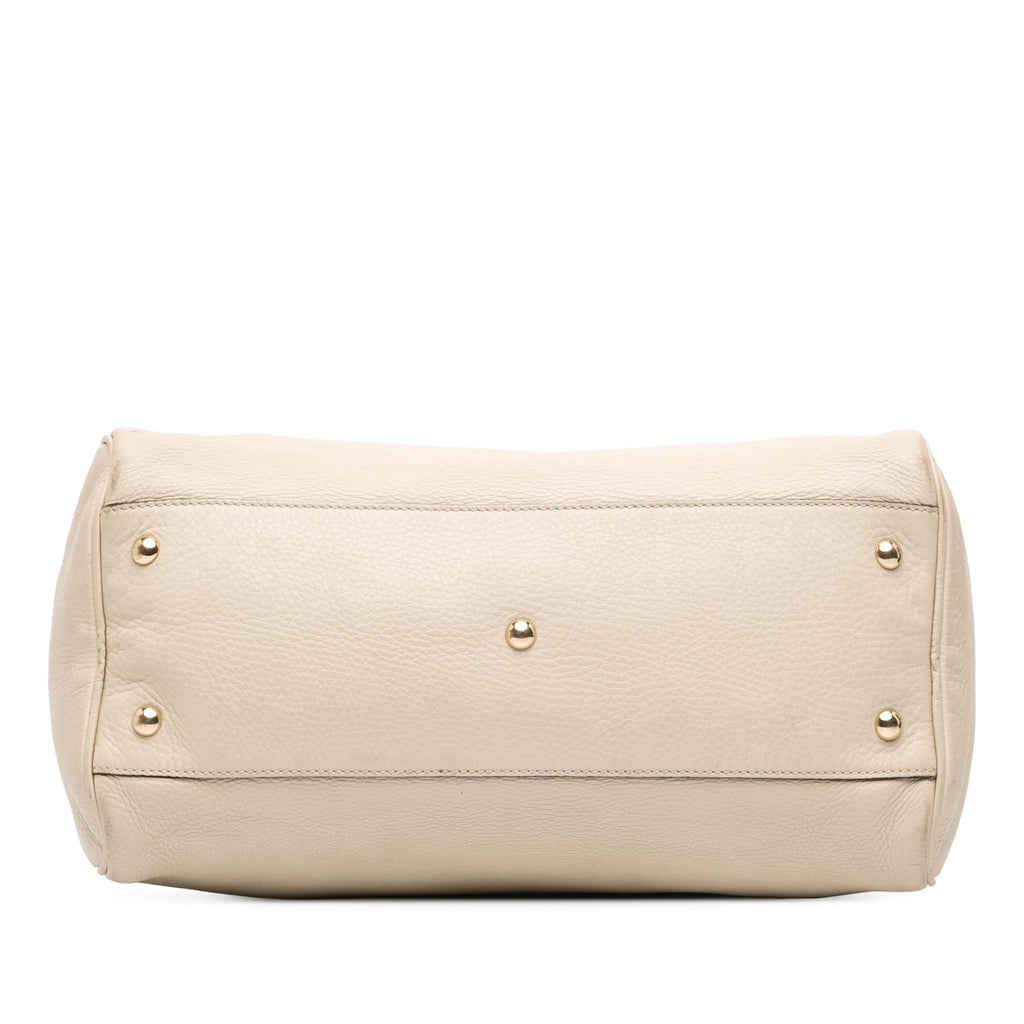 Gucci Medium Calfskin Bamboo Shopper Boston Bag