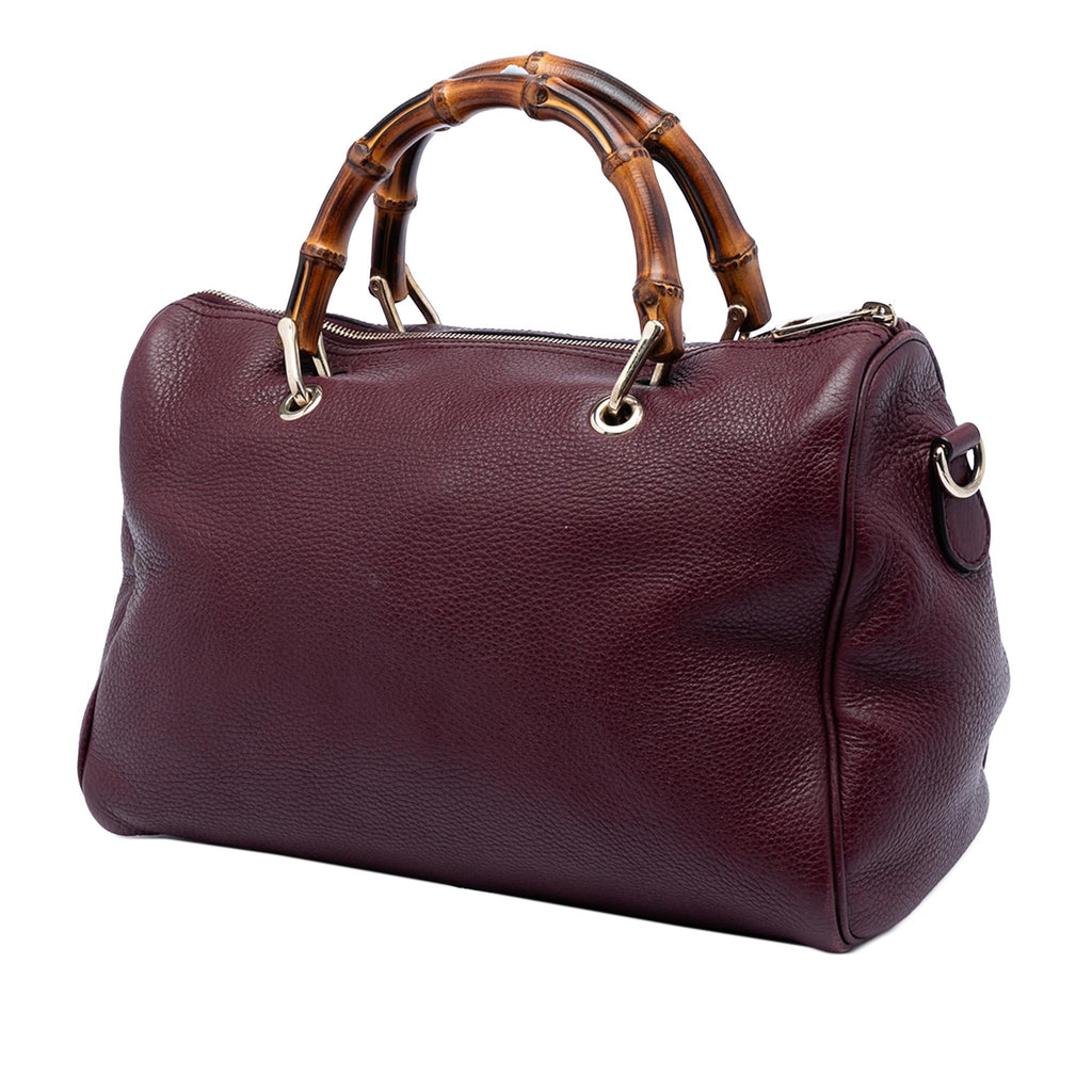 Gucci Medium Calfskin Bamboo Shopper Boston Bag