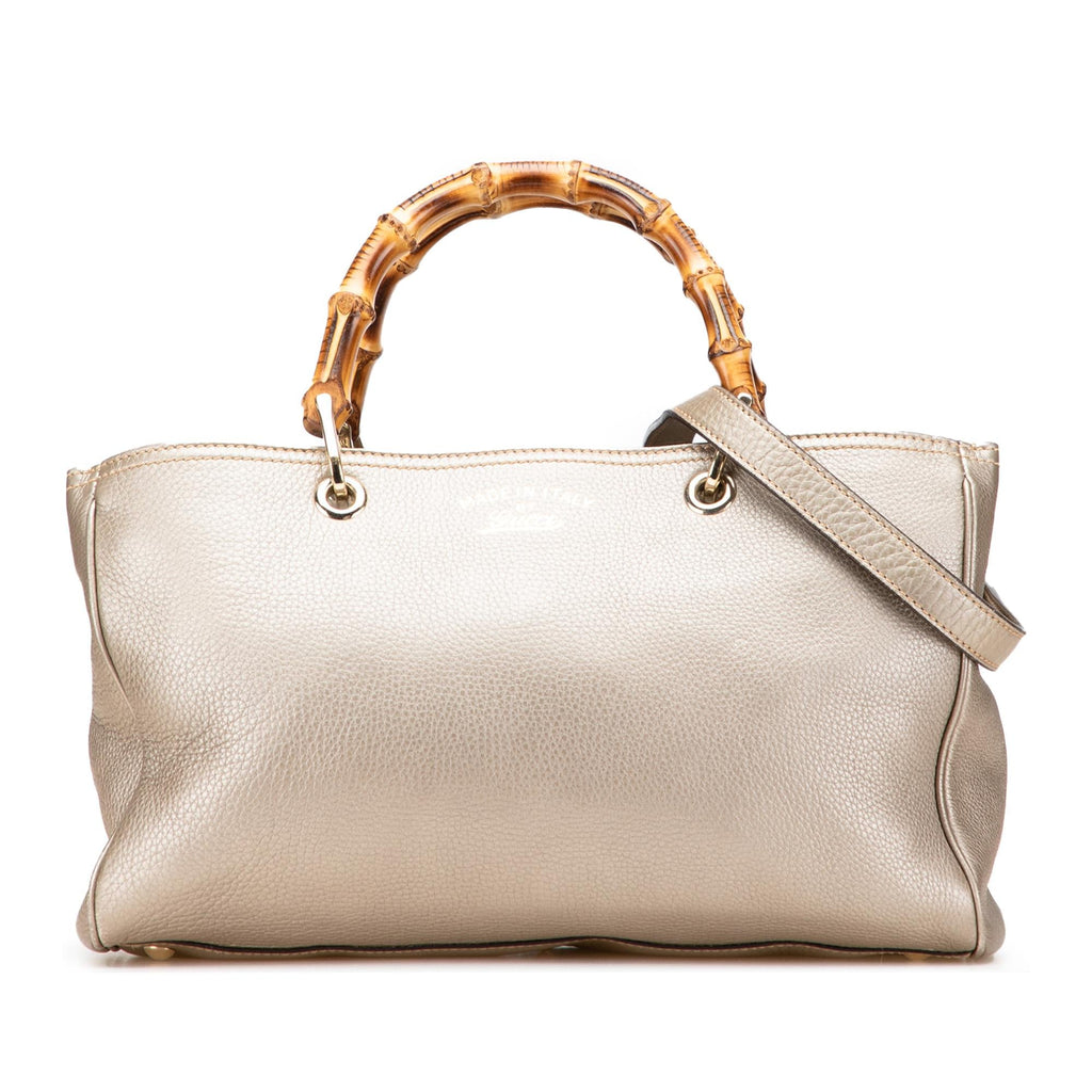 Gucci Medium Calfskin Bamboo Shopper Satchel