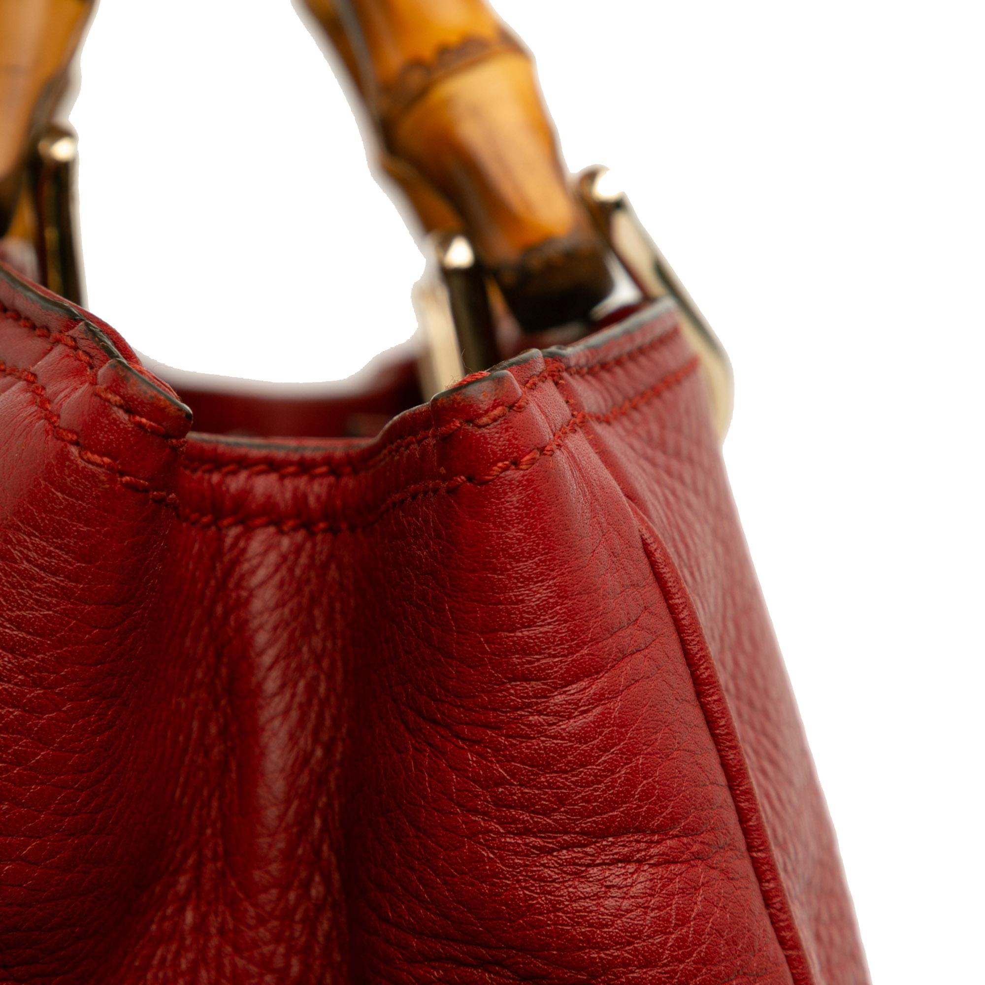Gucci Medium Calfskin Bamboo Shopper Satchel