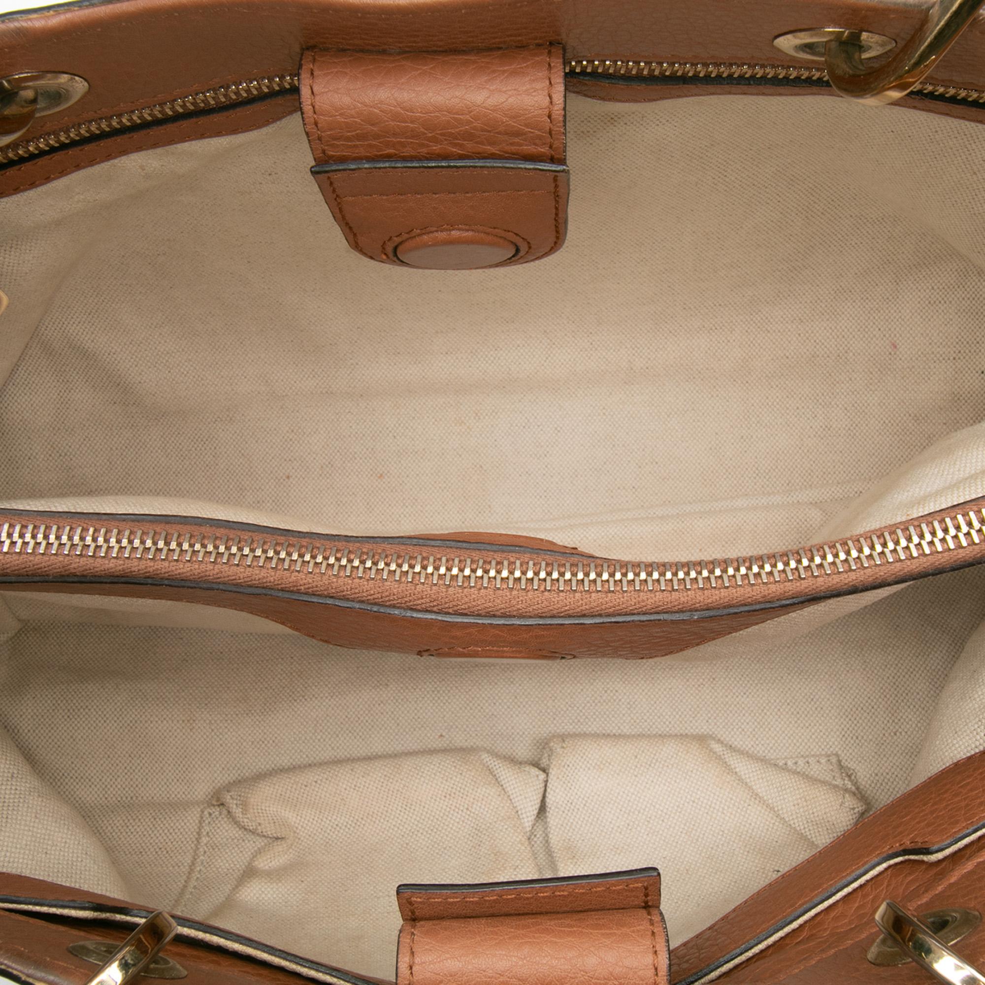 Gucci Medium Calfskin Bamboo Shopper Satchel