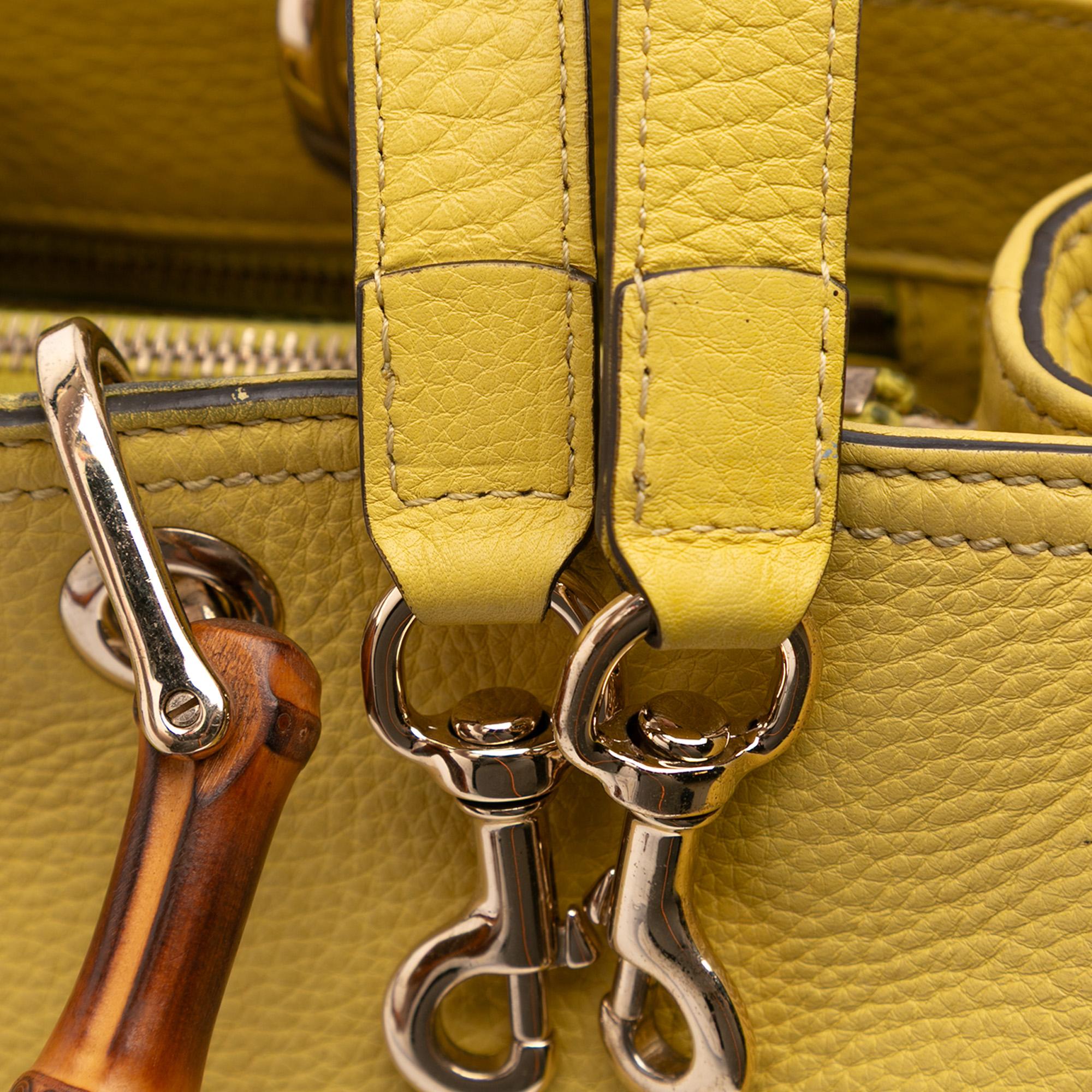 Gucci Medium Calfskin Bamboo Shopper Satchel