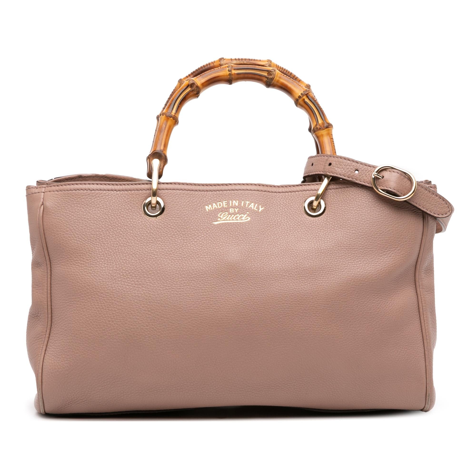 Gucci Medium Calfskin Bamboo Shopper Satchel