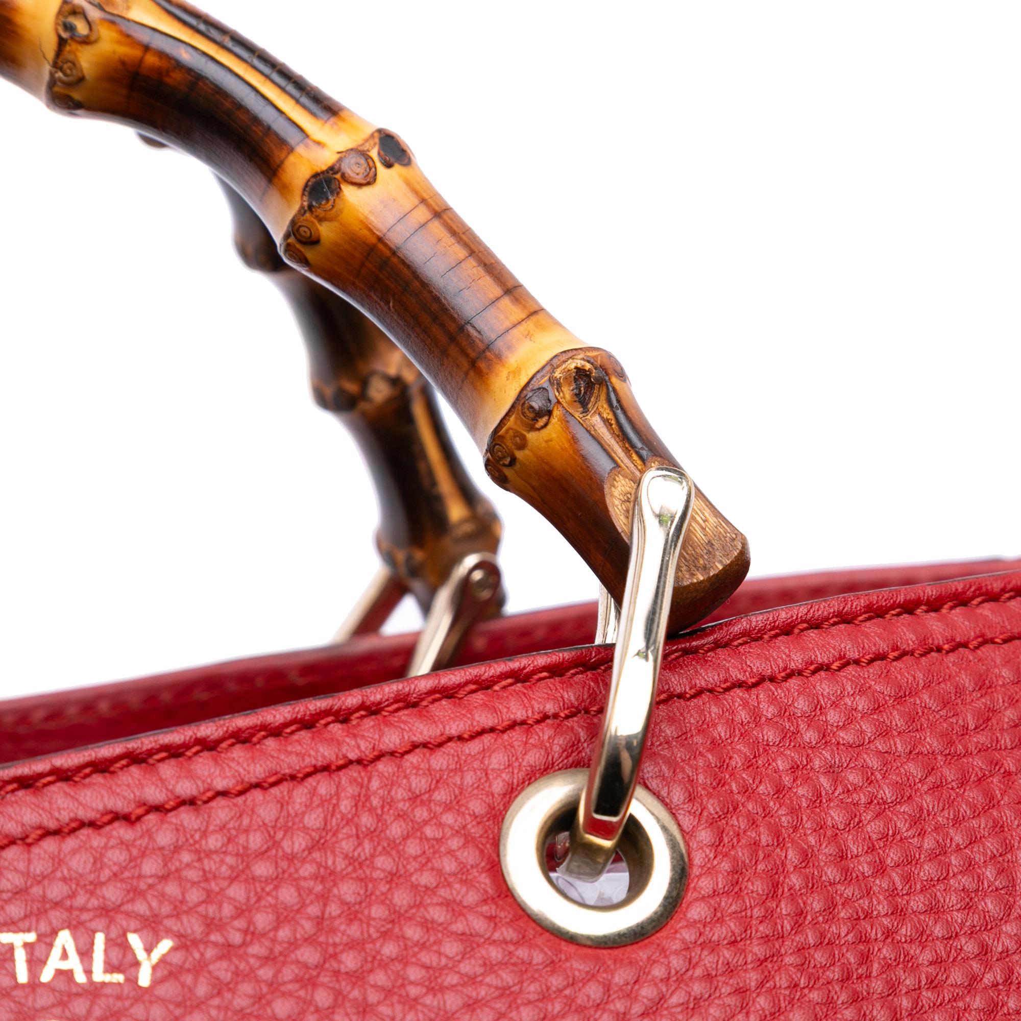Gucci Medium Calfskin Bamboo Shopper Satchel