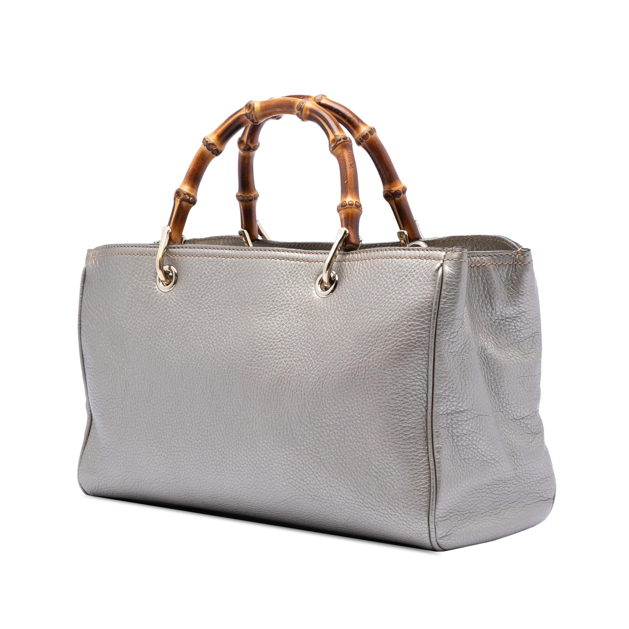 Gucci Medium Calfskin Bamboo Shopper Satchel