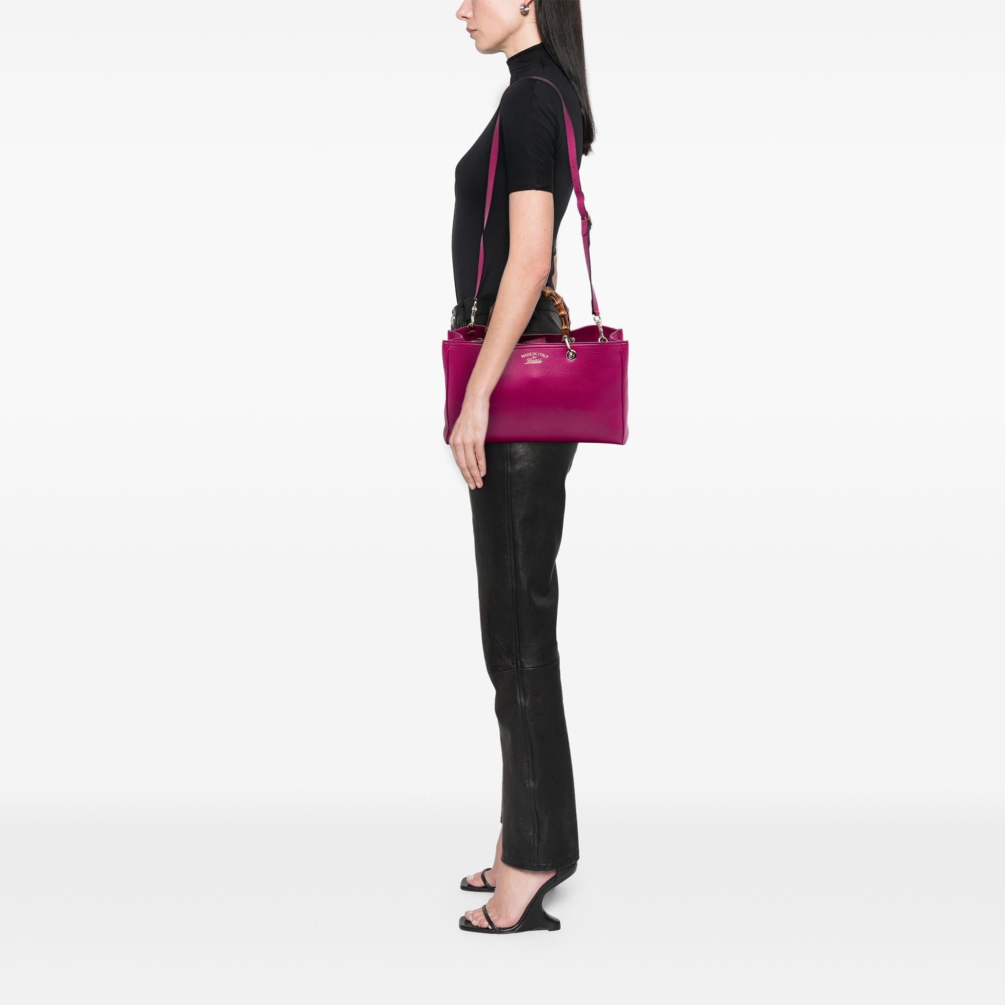 Gucci Medium Calfskin Bamboo Shopper Satchel