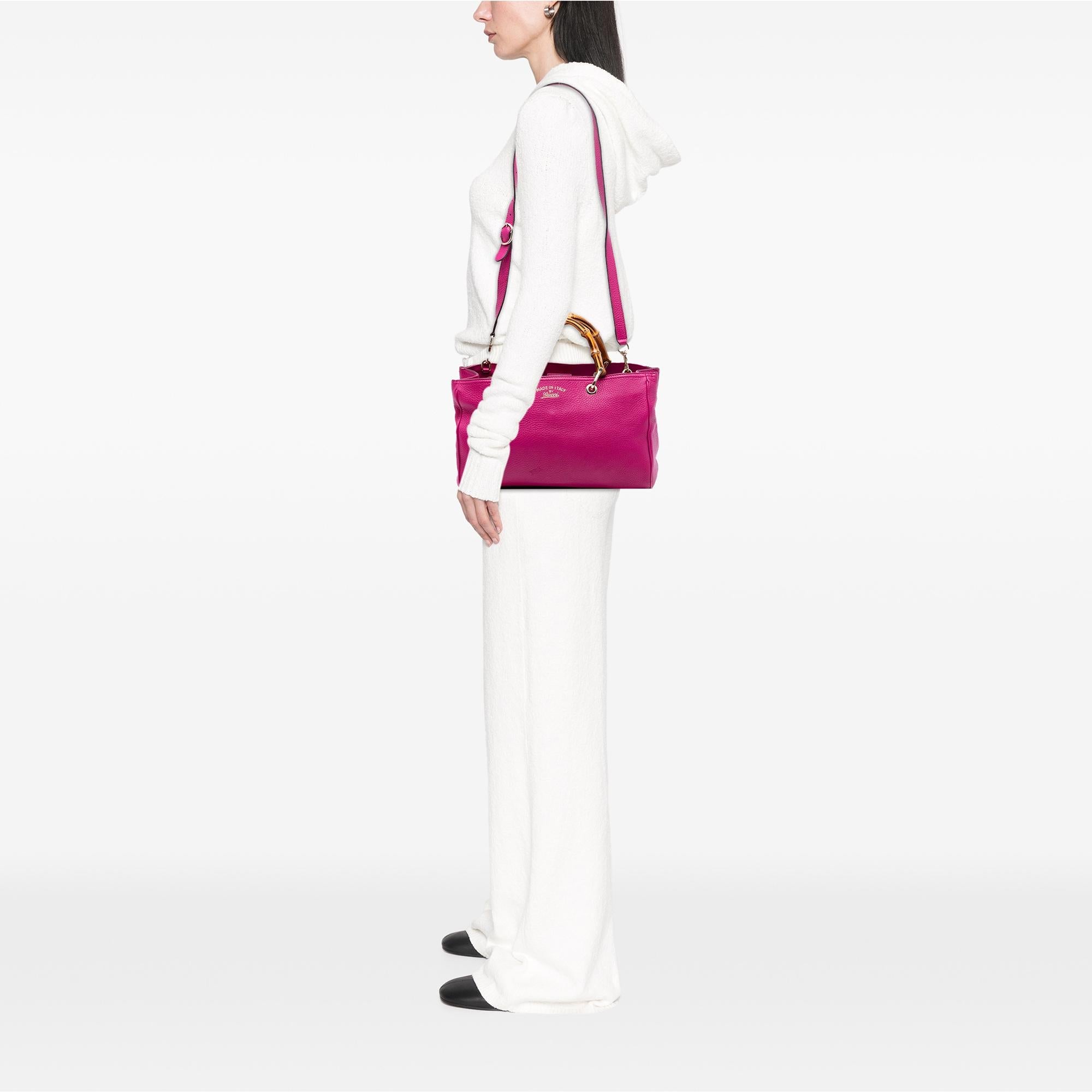 Gucci Medium Calfskin Bamboo Shopper Satchel