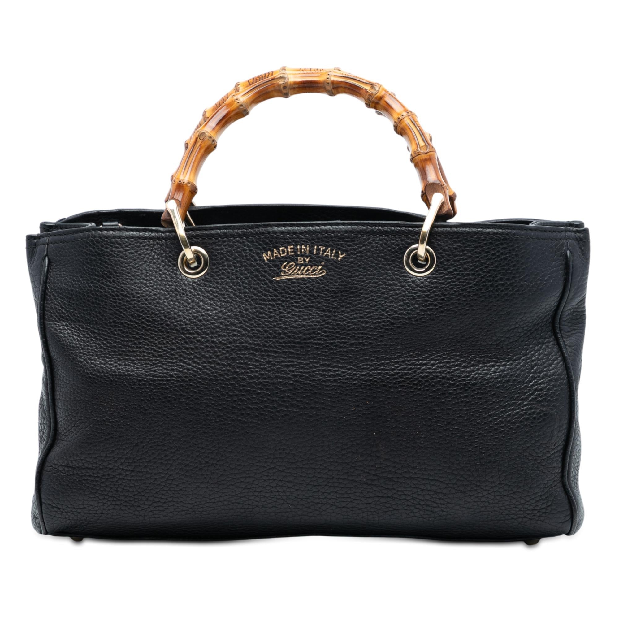 Gucci Medium Calfskin Bamboo Shopper Satchel