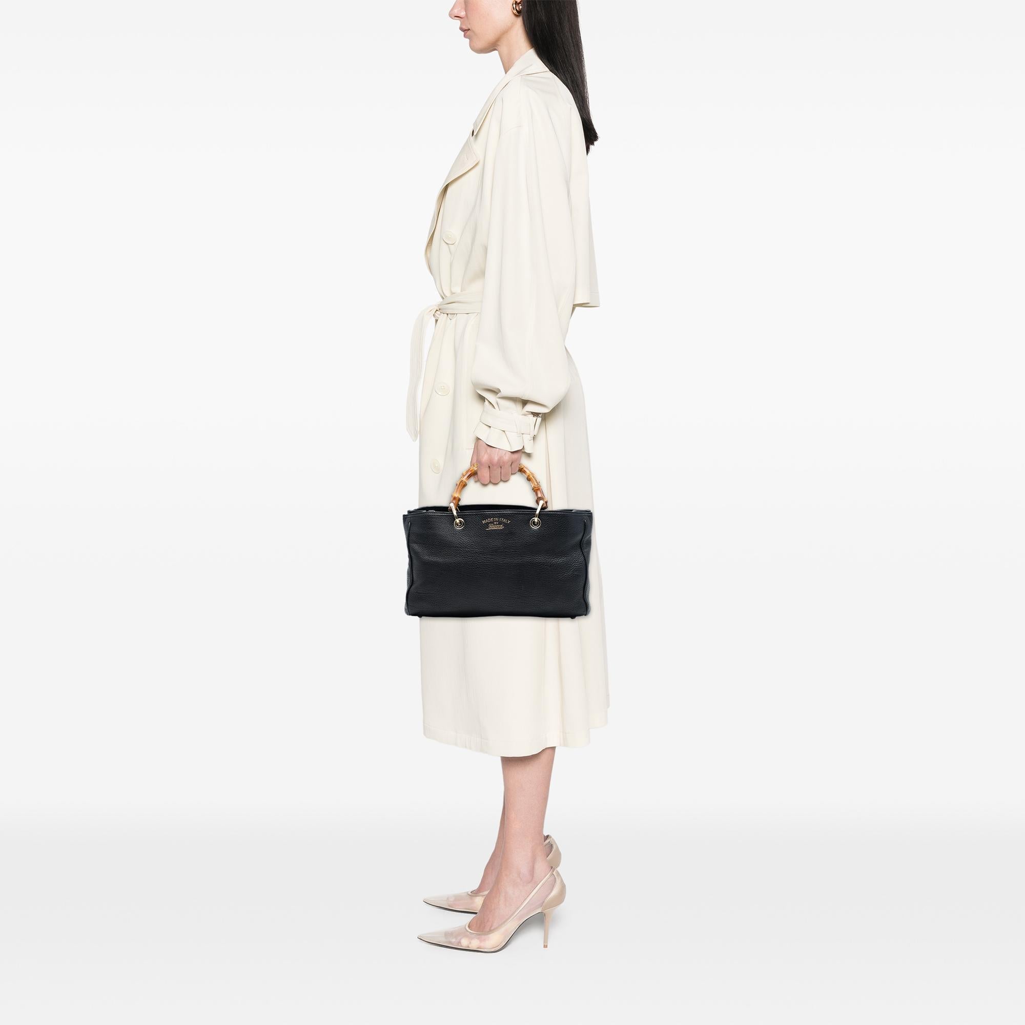 Gucci Medium Calfskin Bamboo Shopper Satchel