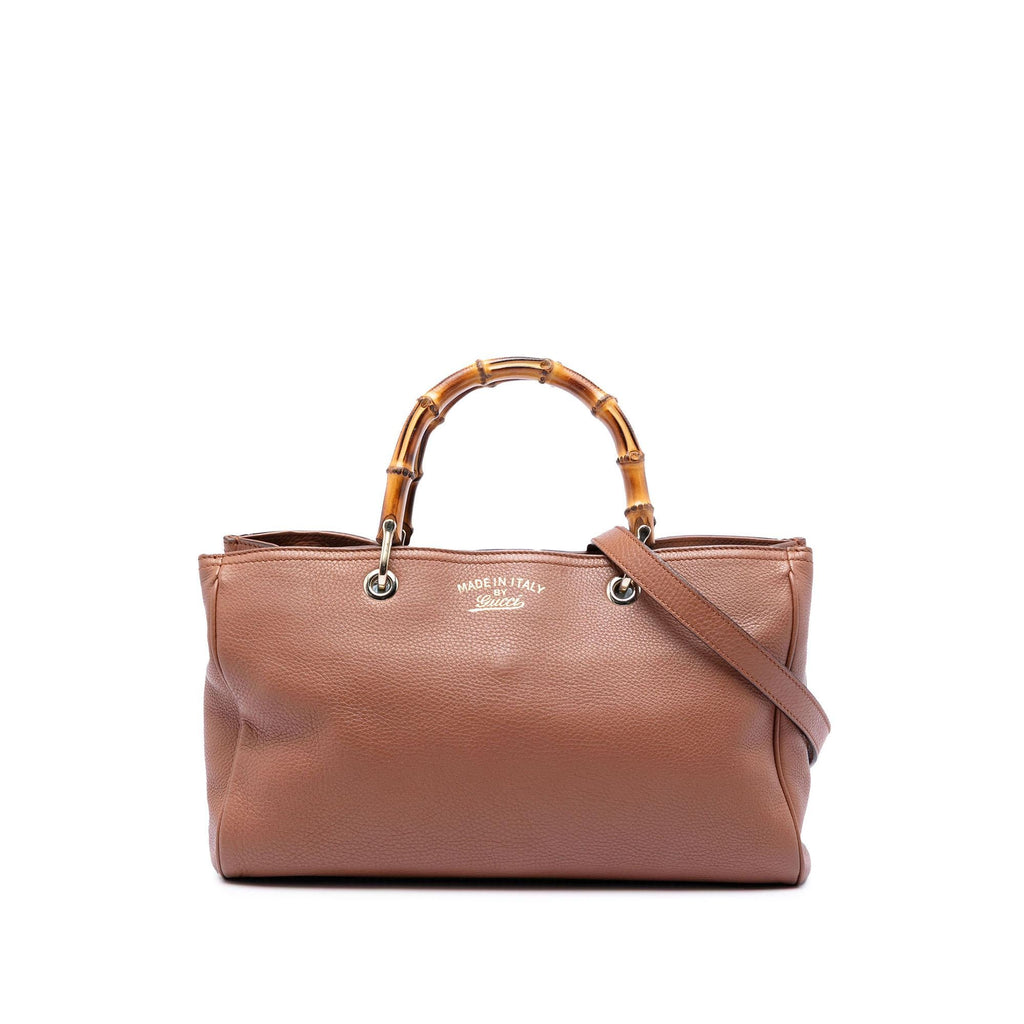 Gucci Medium Calfskin Bamboo Shopper Satchel