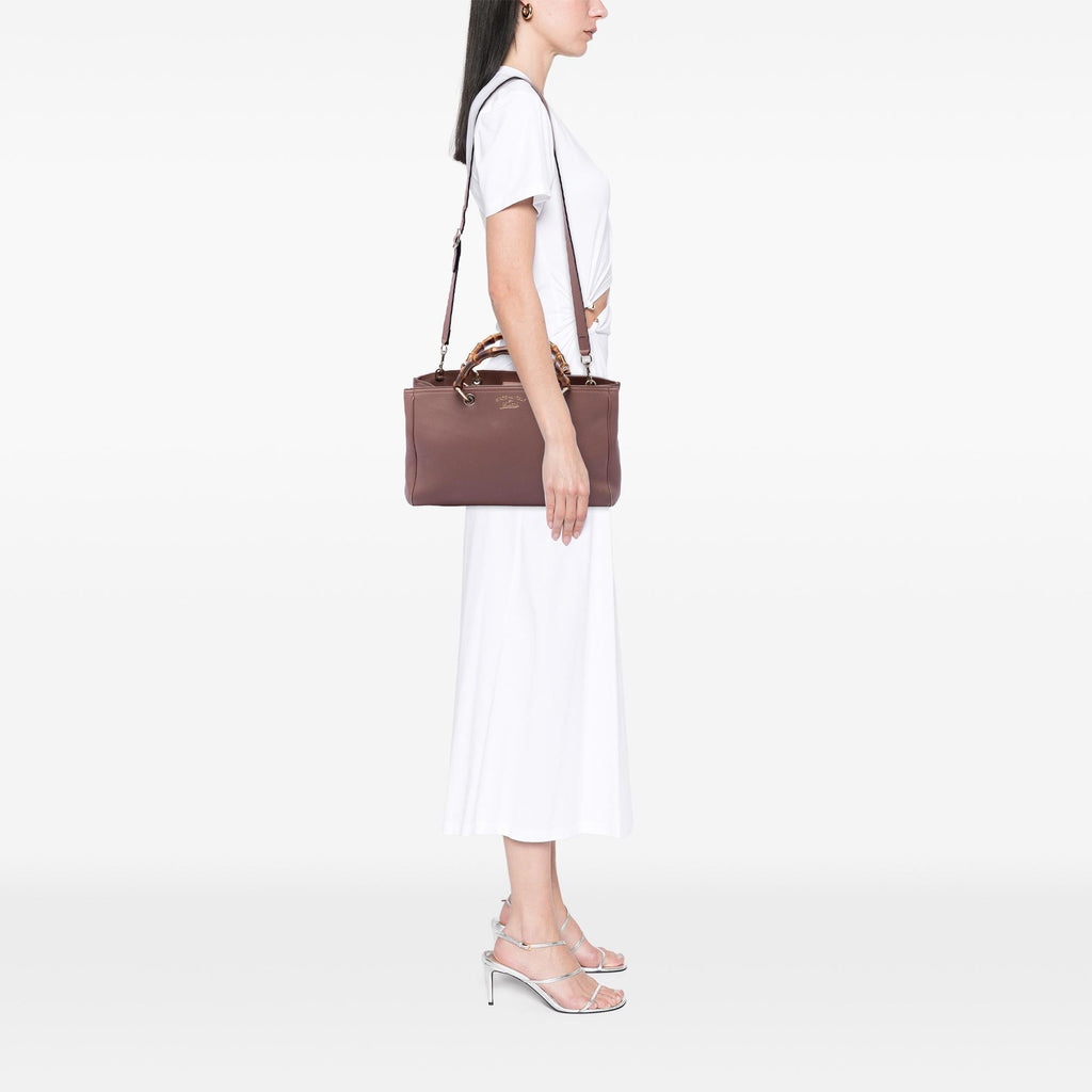 Gucci Medium Calfskin Bamboo Shopper Satchel