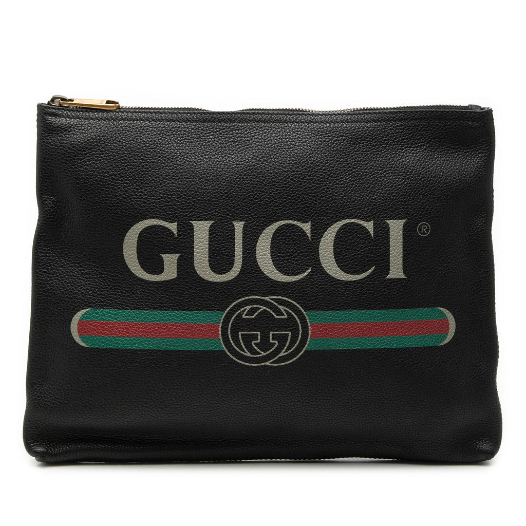 Gucci Medium Calfskin Logo Portfolio Clutch