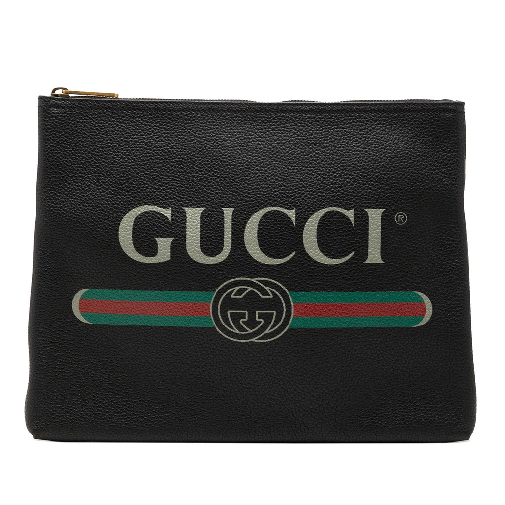 Gucci Medium Calfskin Logo Portfolio Clutch
