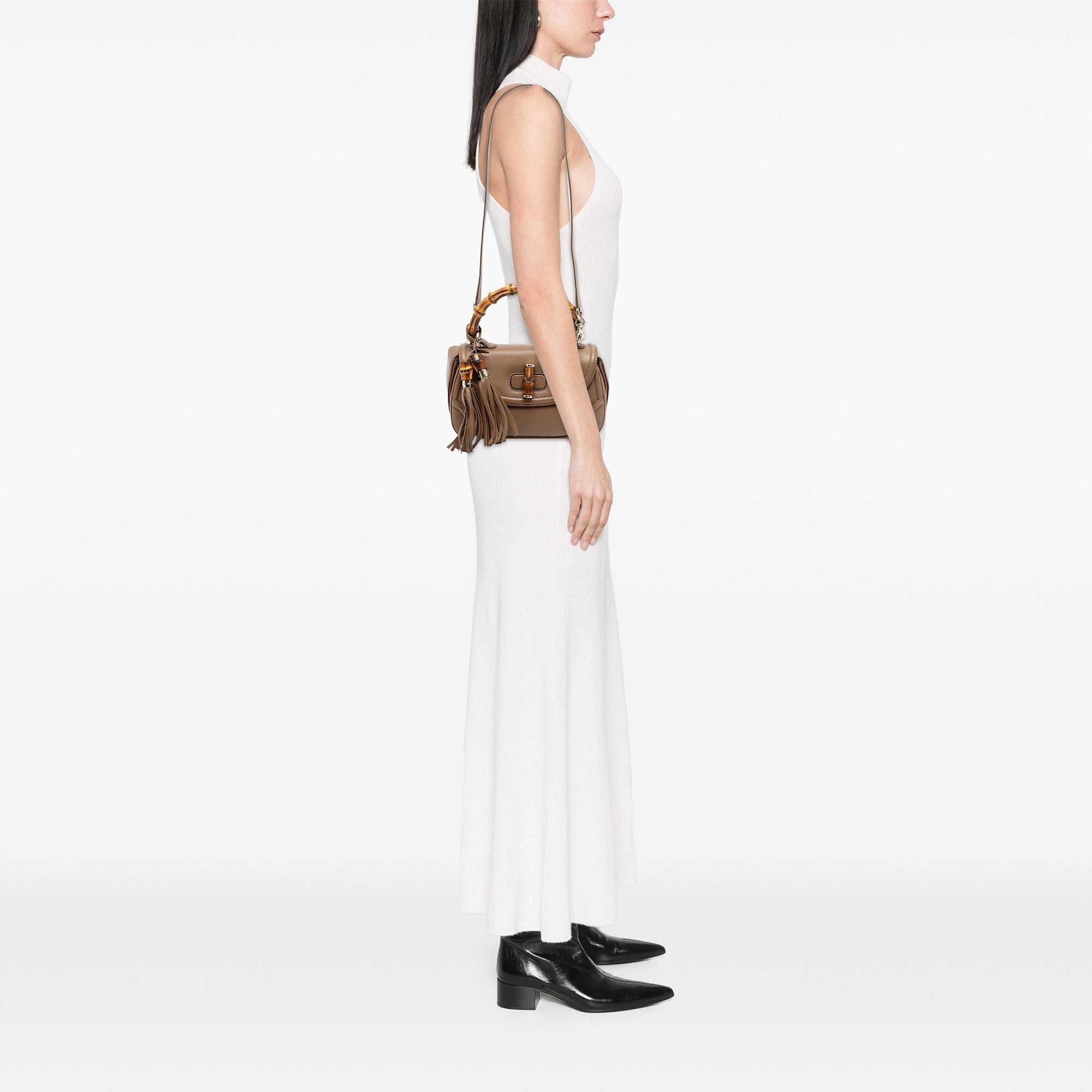 Gucci Medium Calfskin New Bamboo Top Handle Bag