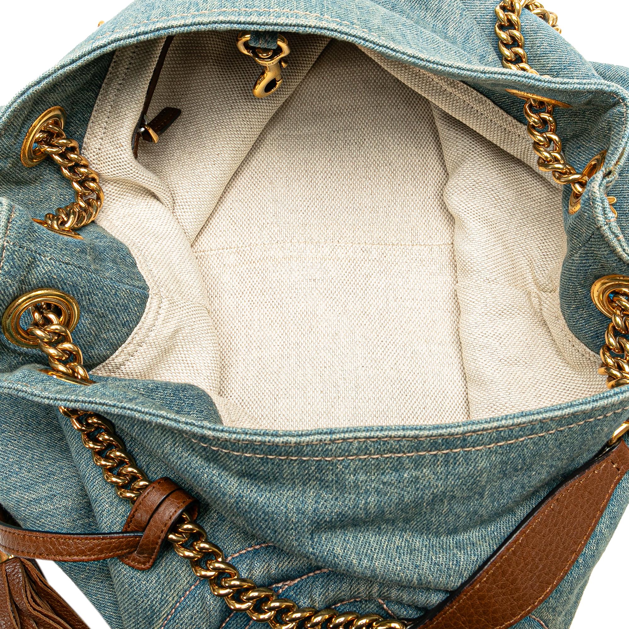 Gucci Medium Denim Soho Chain Tote (SHG-DkVIUR)