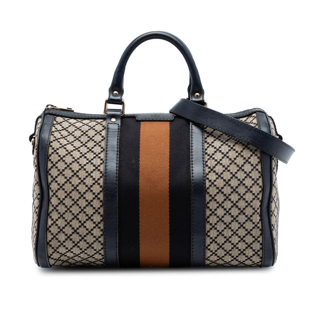 Gucci Medium Diamante Canvas Web Joy Boston Bag