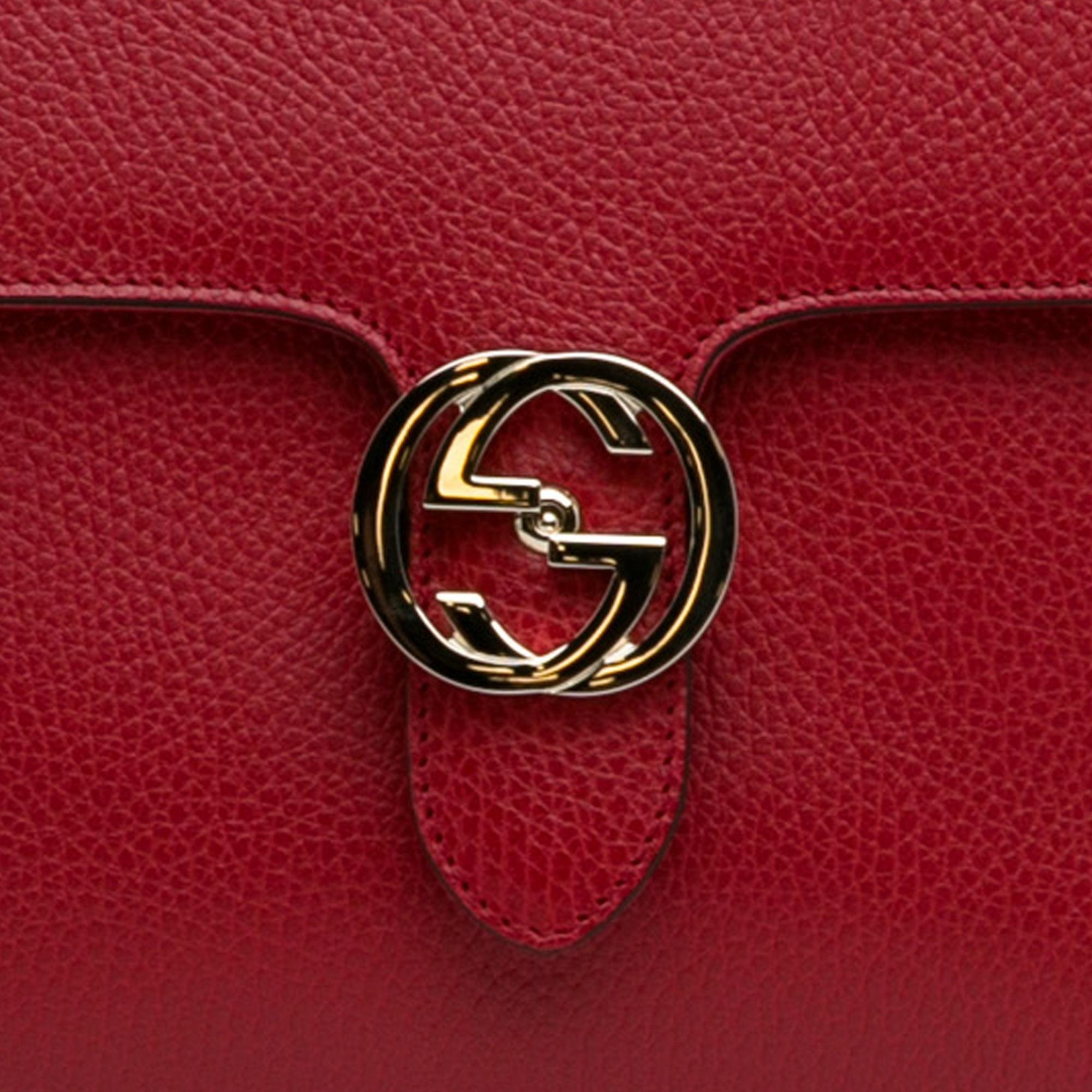 Gucci Medium Dollar Calf Interlocking G Satchel (SHG-AMhH0L)