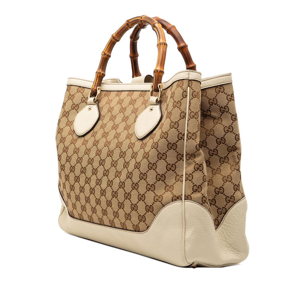 Gucci Medium GG Canvas Bamboo Diana Tote
