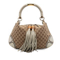 Gucci Medium GG Canvas Bamboo Indy Hobo