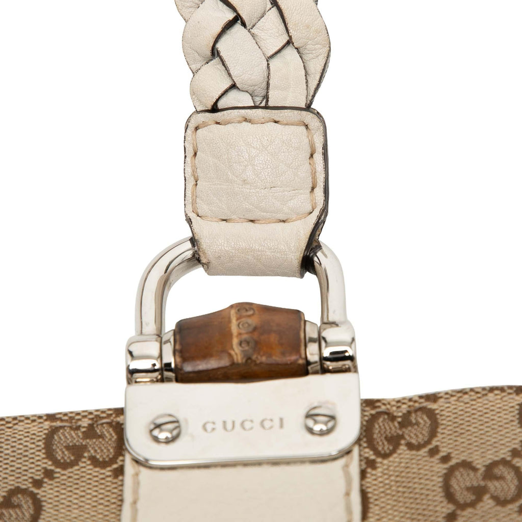 Gucci Medium GG Canvas Bamboo Libeccio Tote