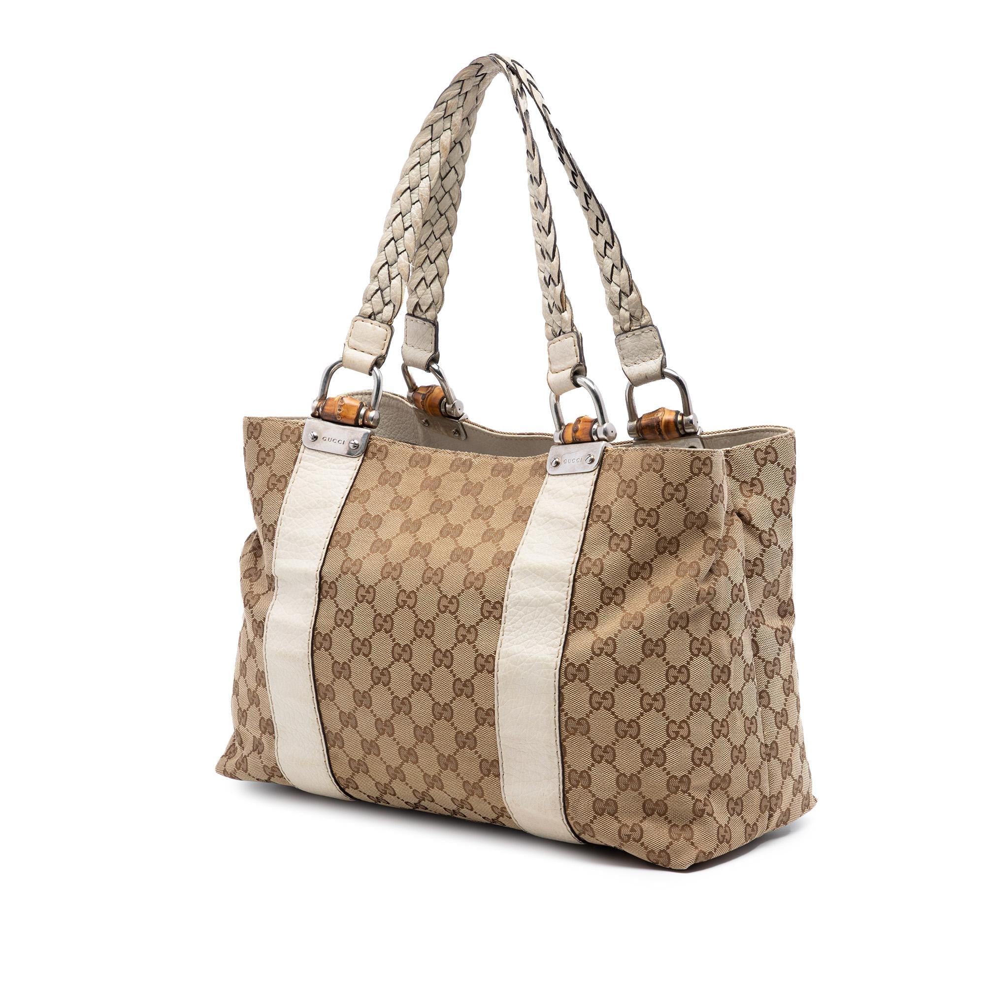 Gucci Medium GG Canvas Bamboo Libeccio Tote