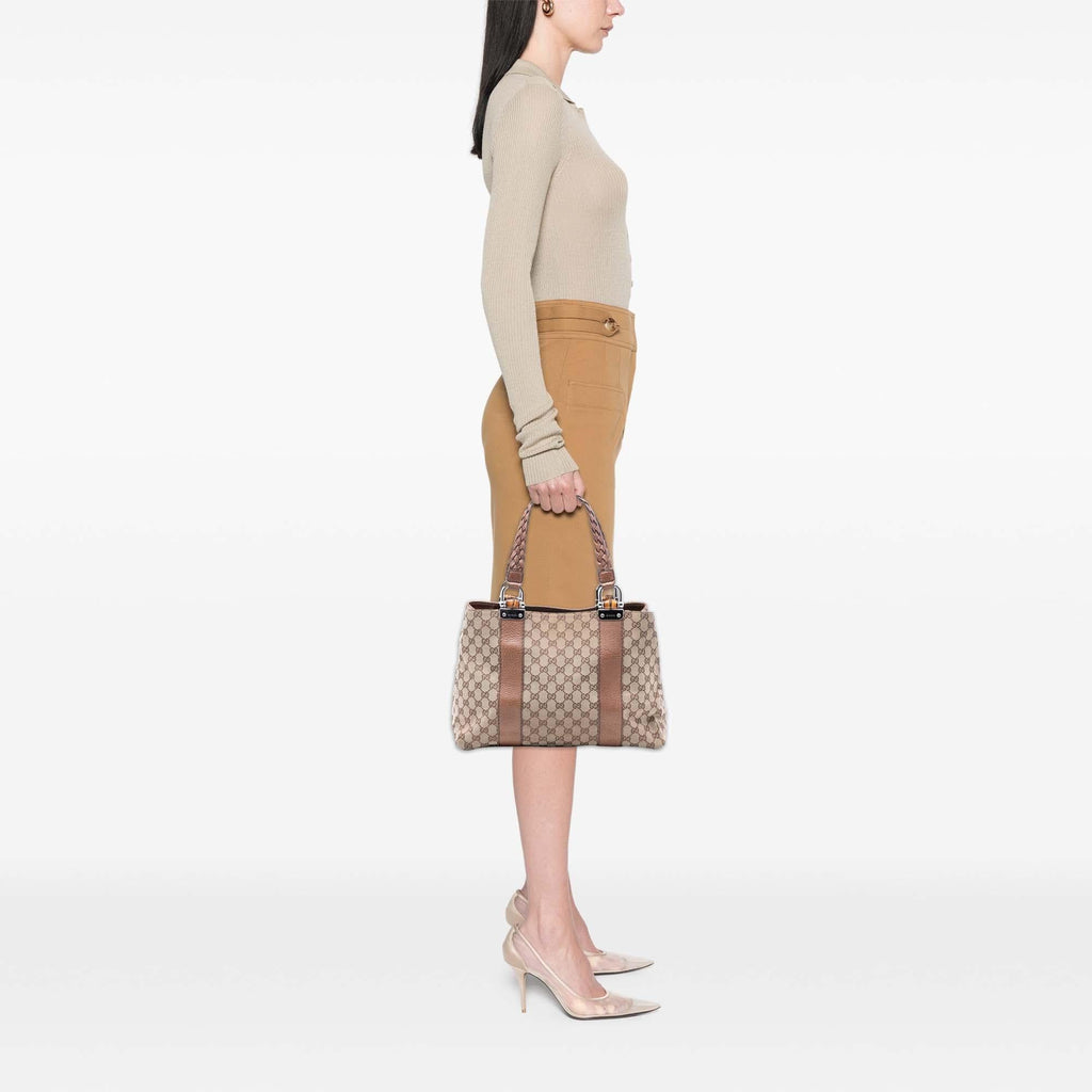 Gucci Medium GG Canvas Bamboo Libeccio Tote