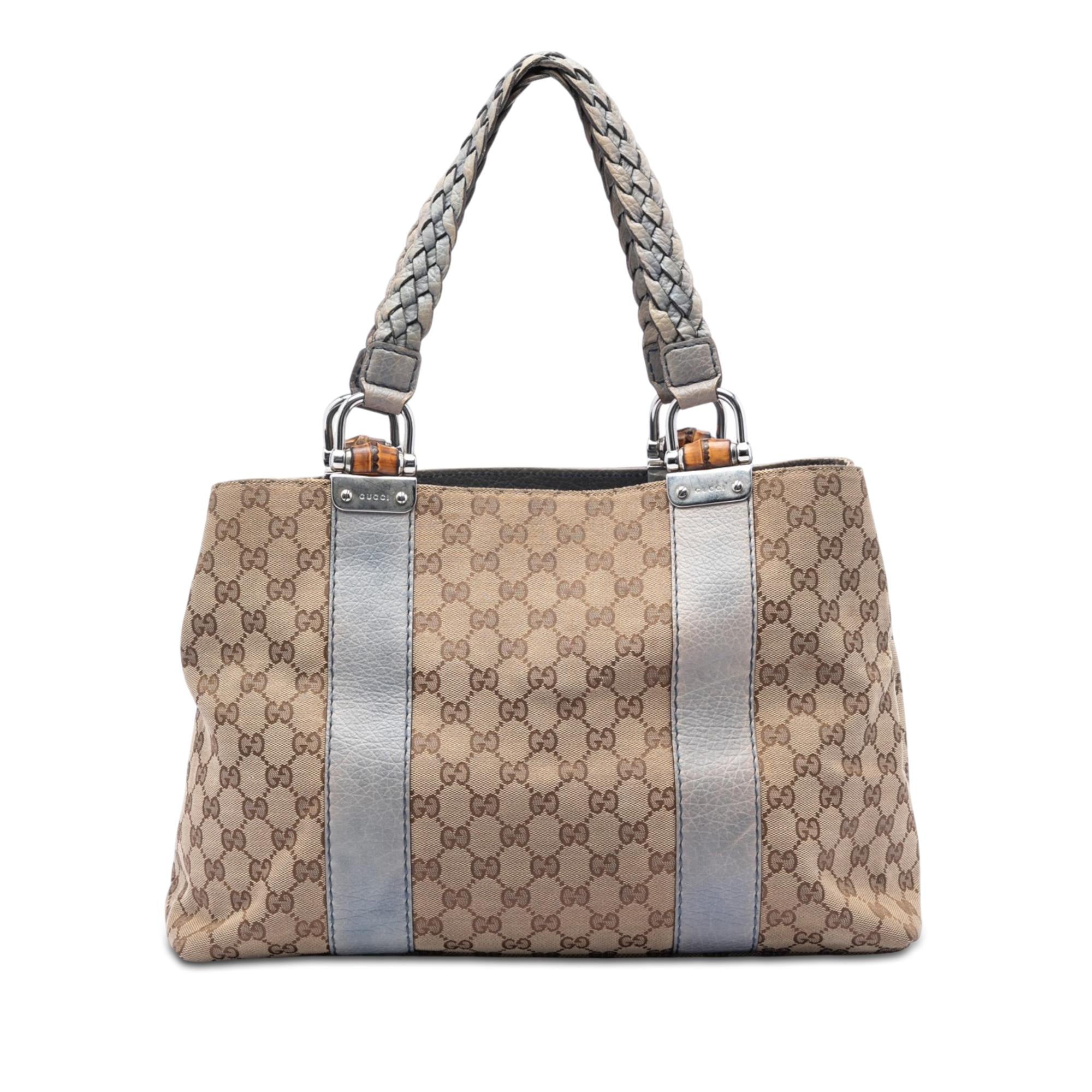 Gucci Medium GG Canvas Bamboo Libeccio Tote