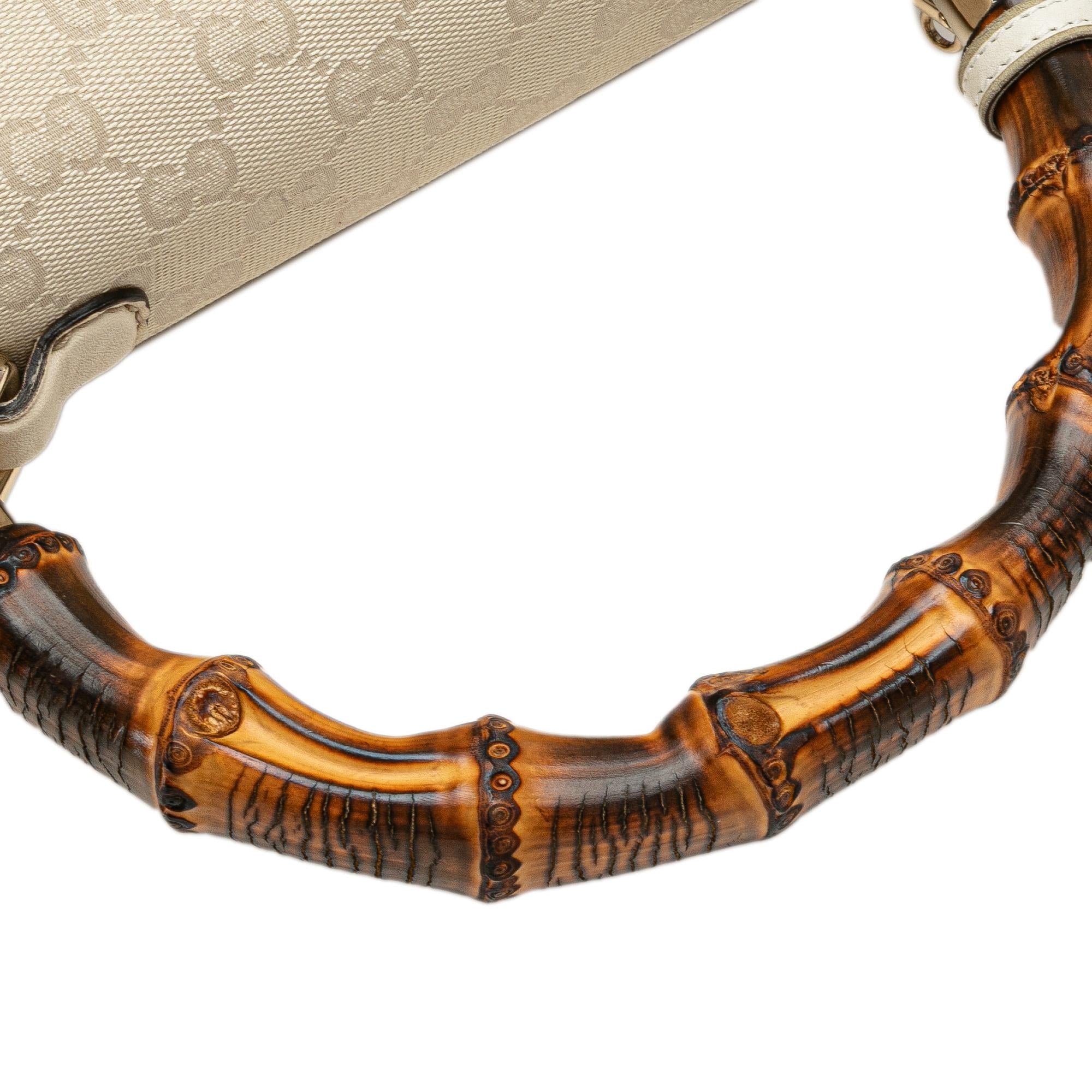Gucci Medium GG Canvas New Bamboo Satchel