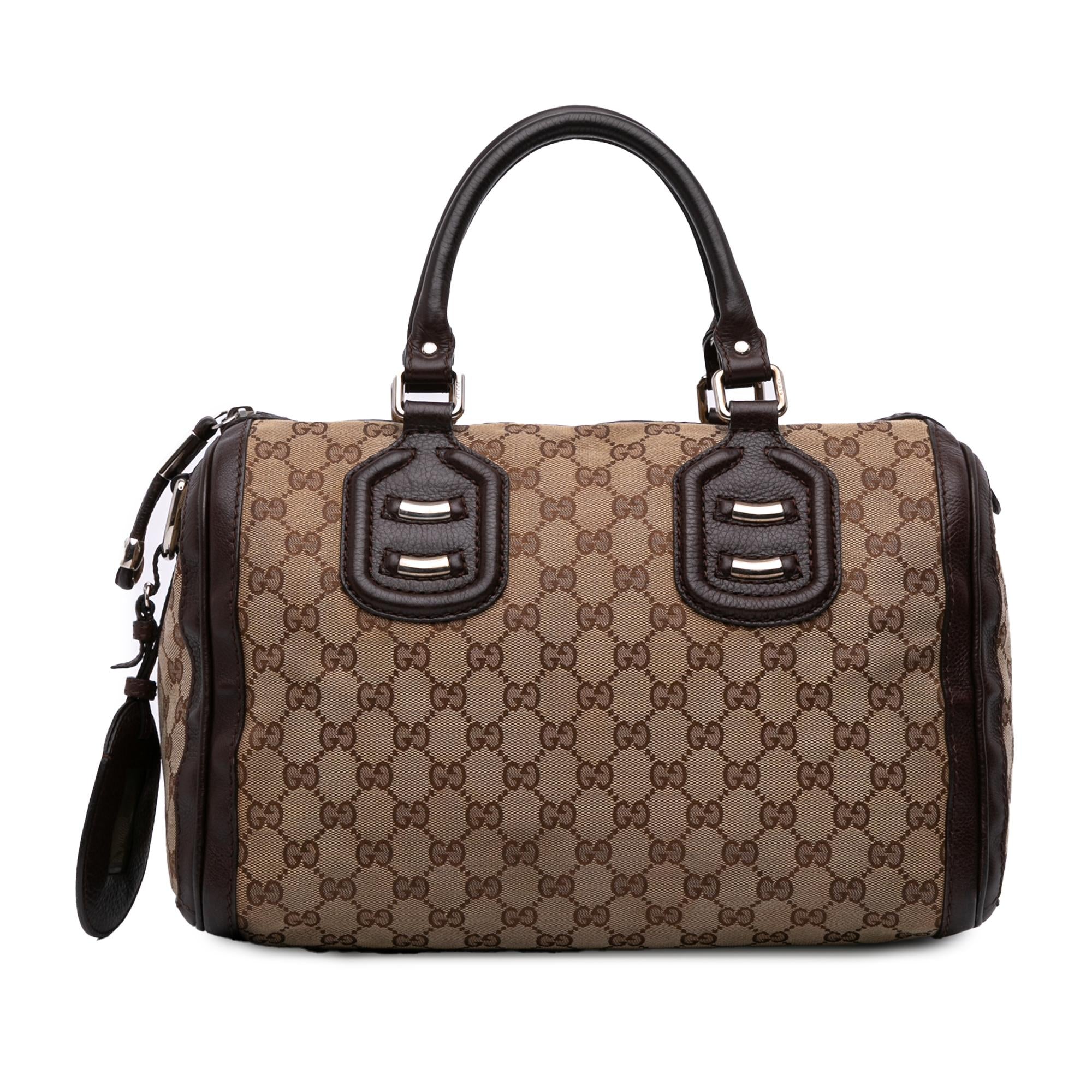 Gucci Medium GG Canvas Techno Tag Boston Bag