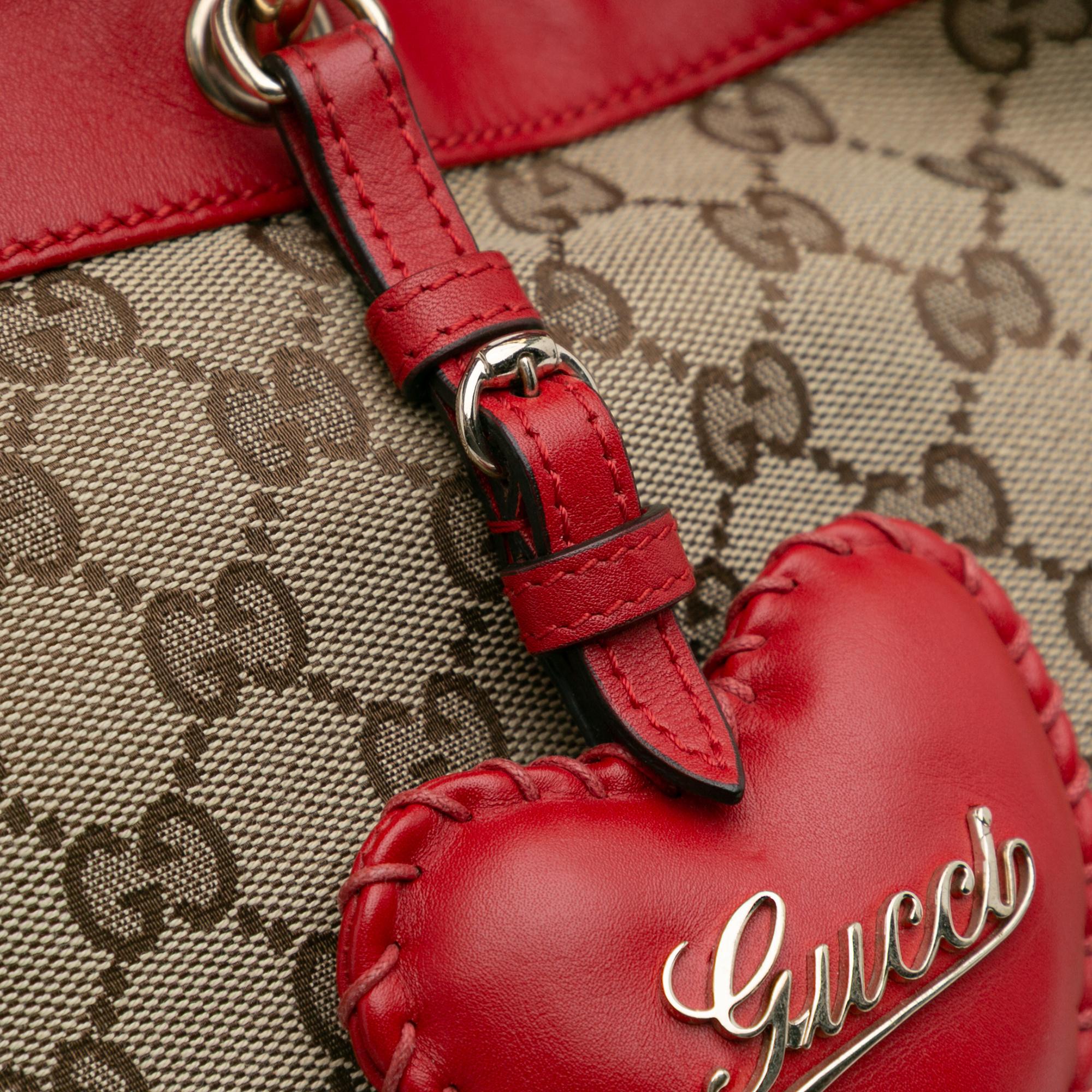 Gucci Medium GG Canvas Valentine Top Handle Bag