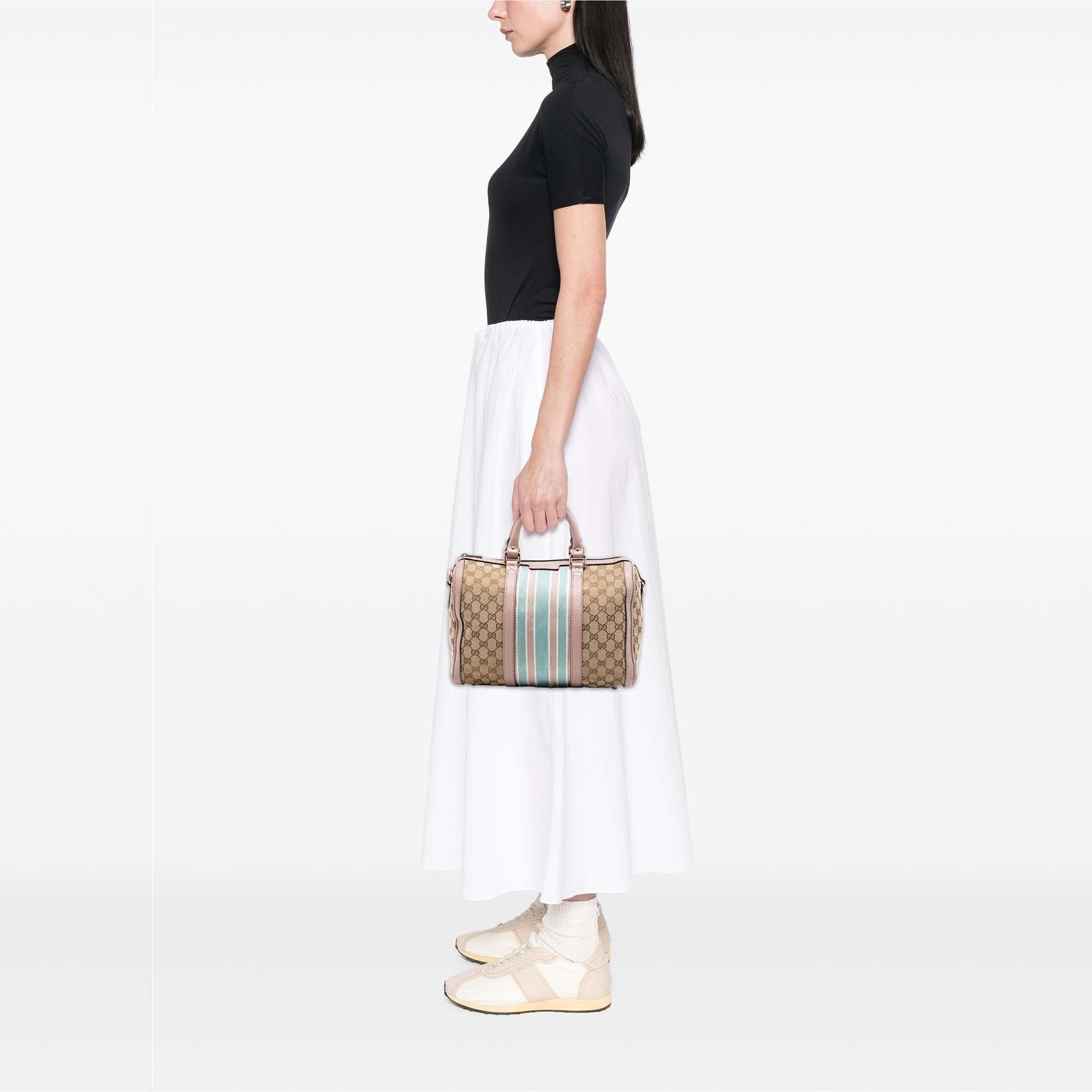 Gucci Medium GG Canvas Web Joy Boston Bag