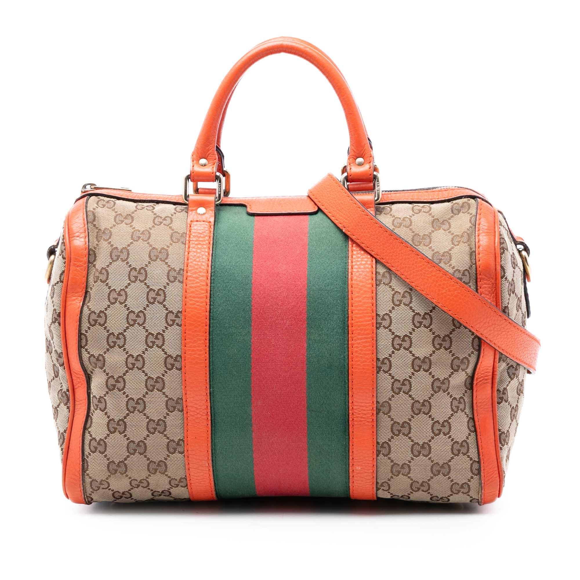 Gucci Medium GG Canvas Web Joy Boston Bag