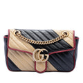 Gucci Medium GG Marmont Bicolor Matelasse Diagonal Leather Torchon Shoulder Bag
