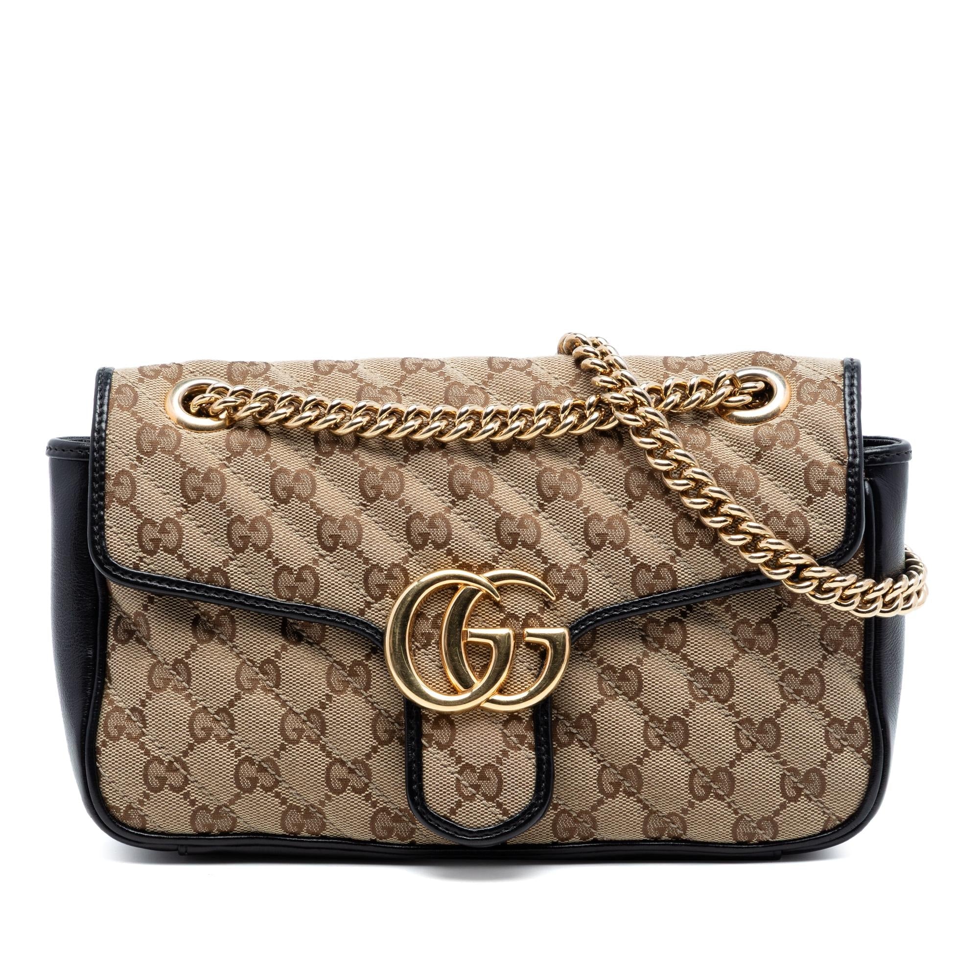 Gucci Medium GG Marmont Matelasse Diagonal GG Canvas Shoulder Bag