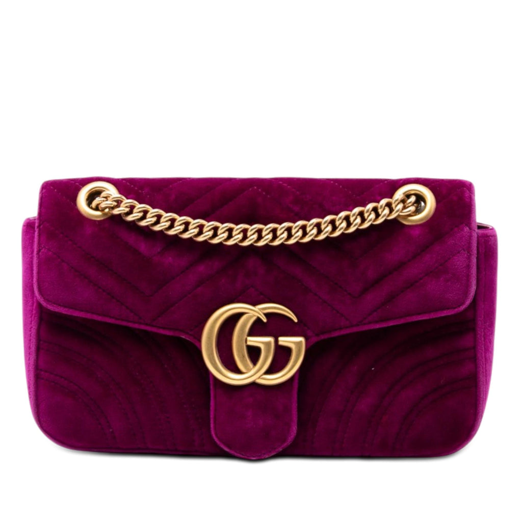 Gucci Medium GG Marmont Matelasse Velvet Shoulder Bag