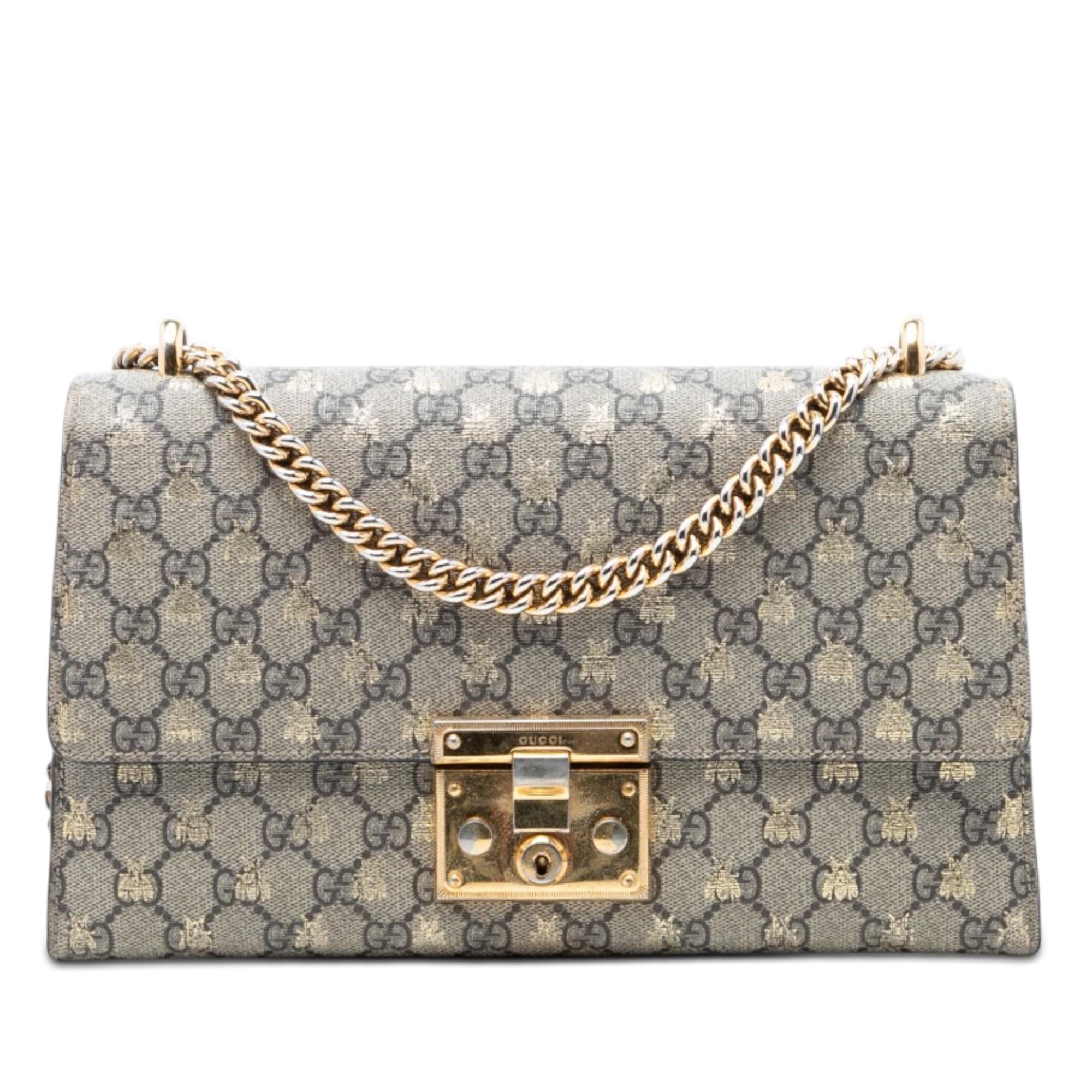Gucci Medium GG Supreme Bee Padlock Shoulder Bag