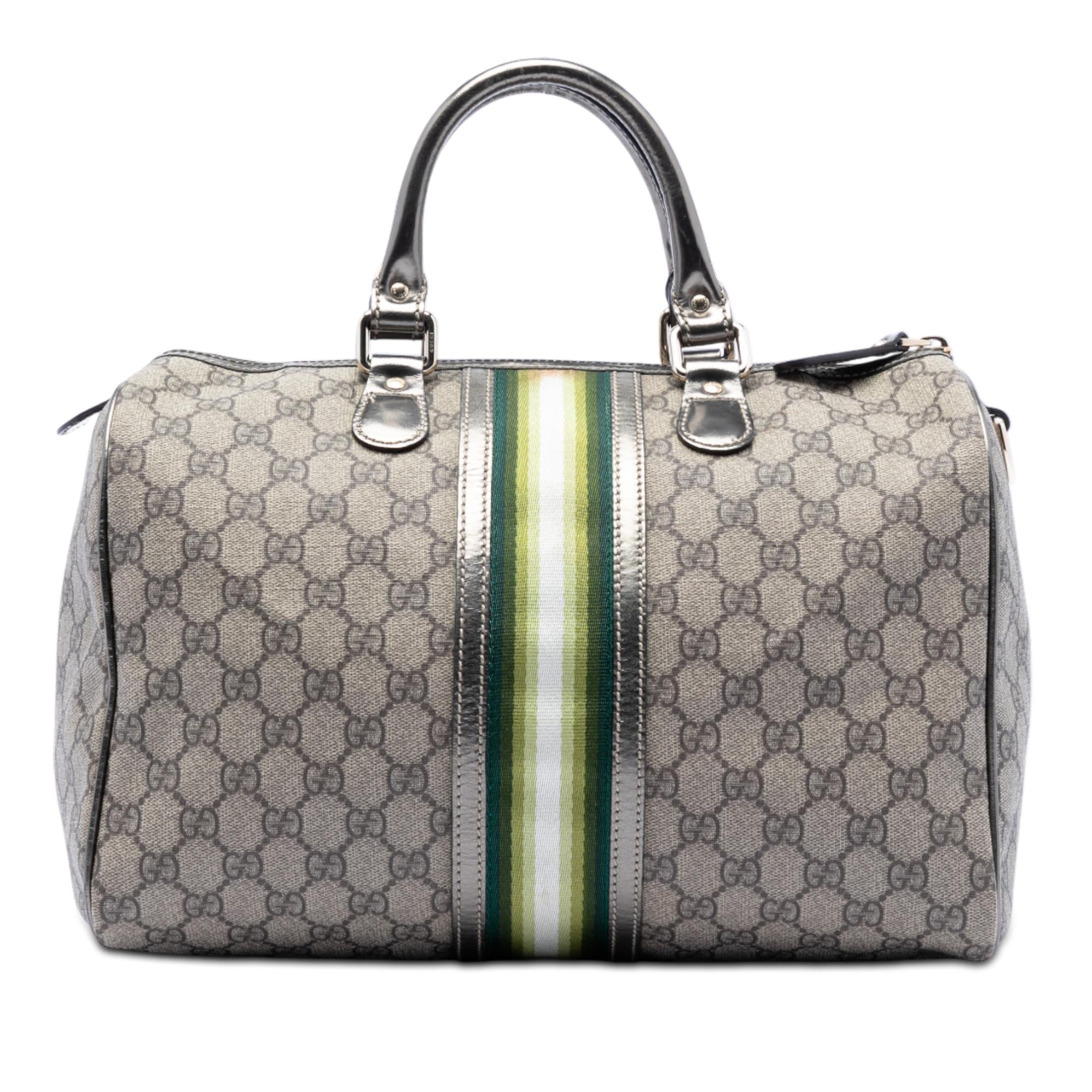 Gucci Medium GG Supreme Joy Web Boston Bag