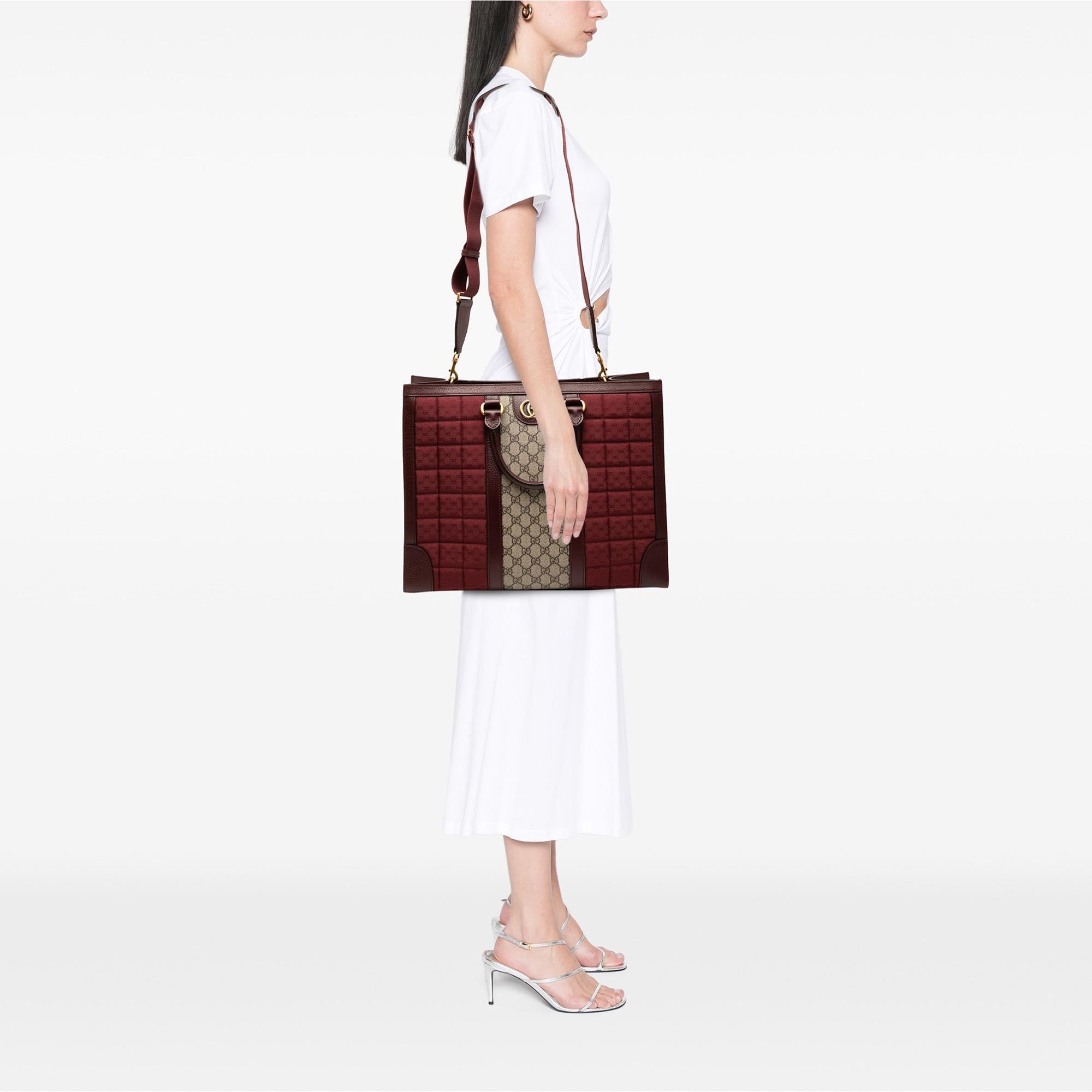 Gucci Medium GG Supreme and Quilted Mini GG Canvas Double G Tote