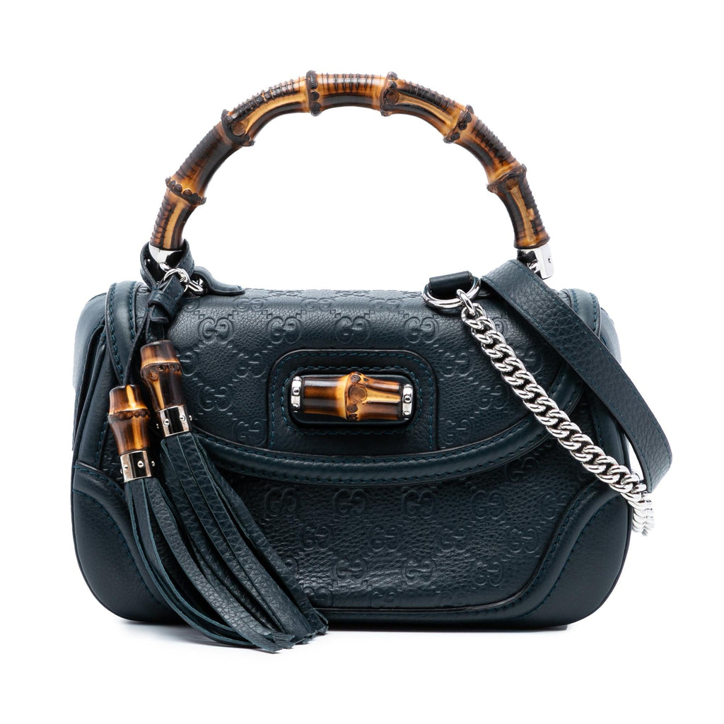 Gucci Medium Guccissima New Bamboo Top Handle Bag
